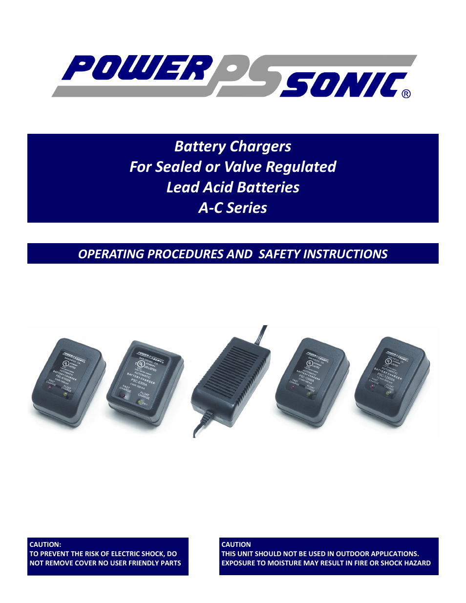 Power-Sonic C SERIES SWITCH-MODE CHARGERS User Manual | 4 pages