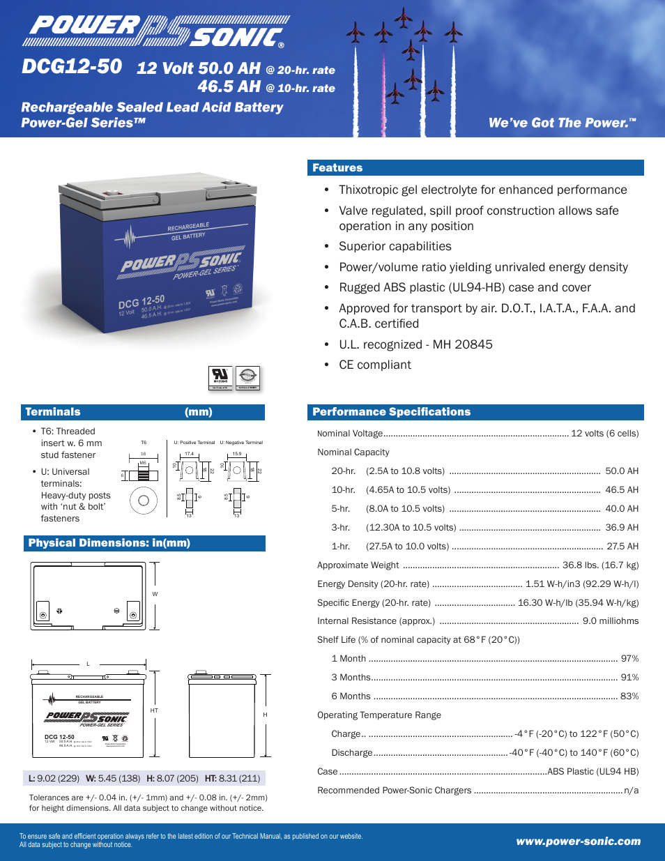 Power-Sonic DCG12-50 User Manual | 2 pages