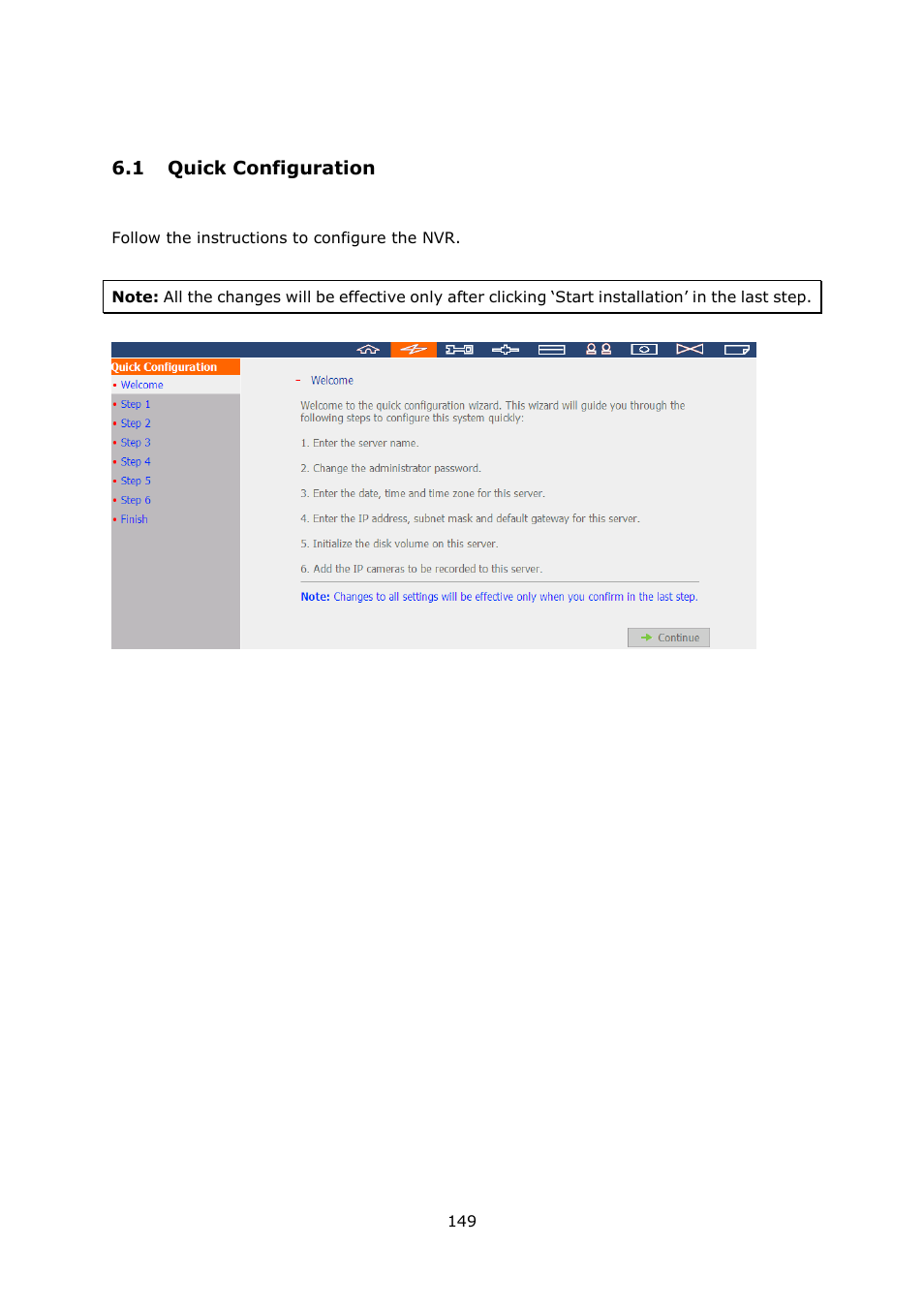 Uick, Onfiguration, 1 quick configuration | QNAP VS-2004L en User Manual | Page 149 / 265