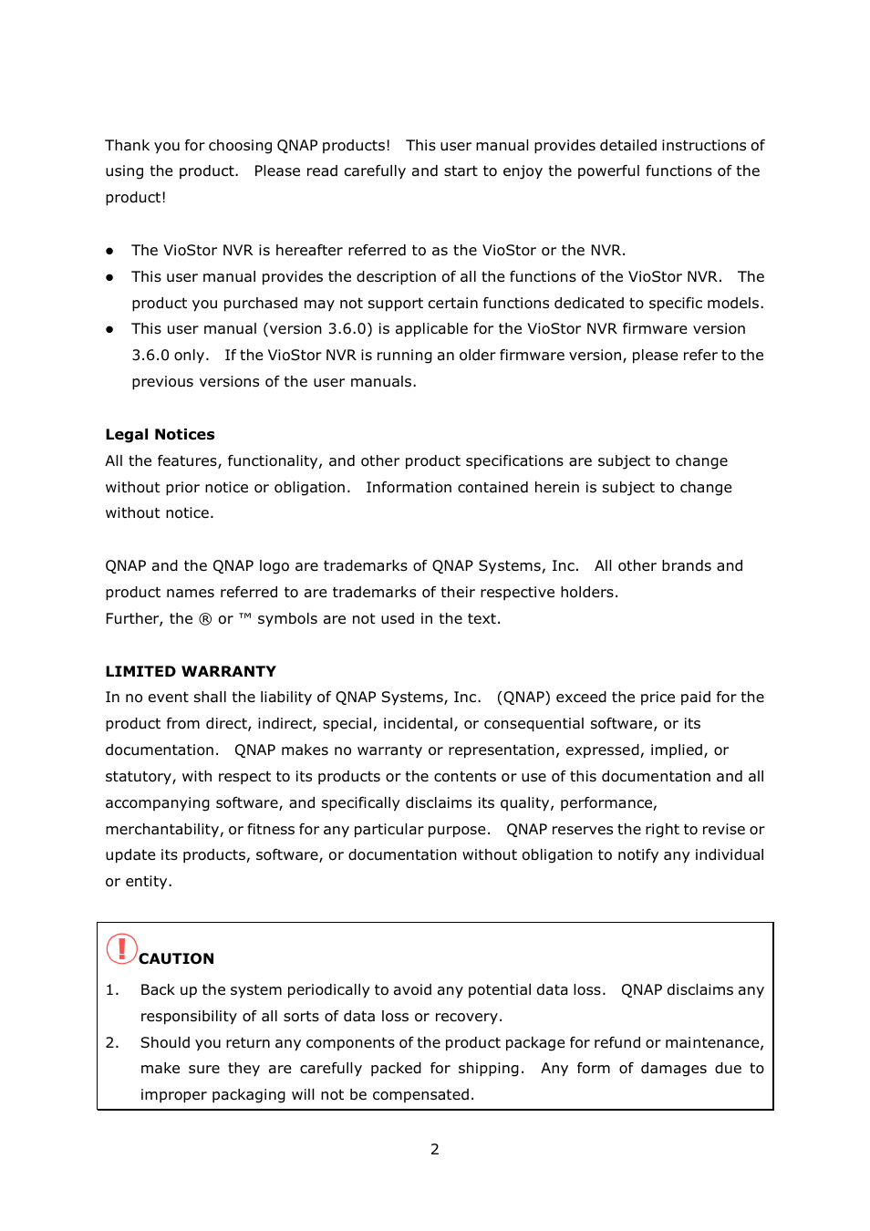 QNAP VS-2004L en User Manual | Page 2 / 265