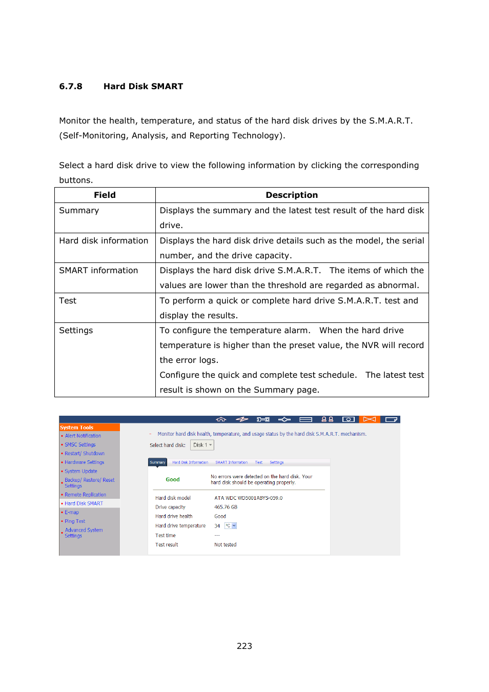 Hard disk smart | QNAP VS-2004L en User Manual | Page 223 / 265