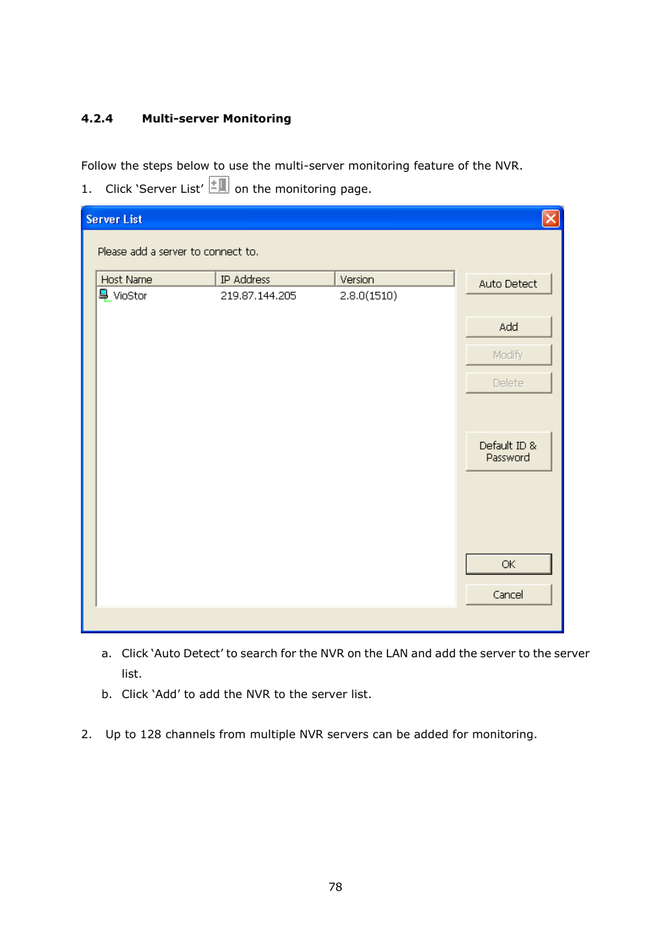 Multi-server monitoring | QNAP VS-2004L en User Manual | Page 78 / 265