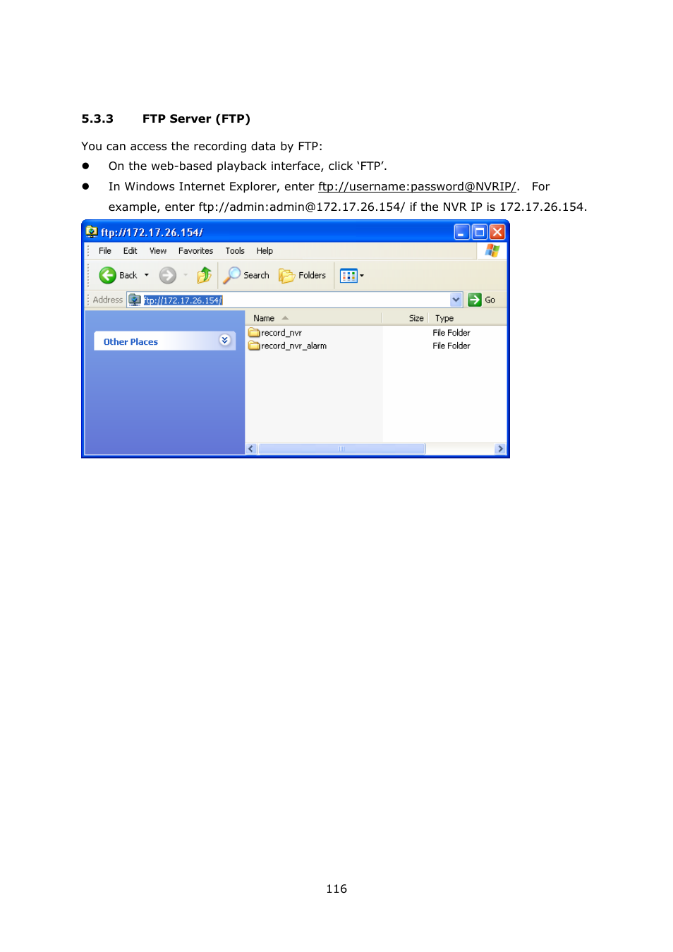 3 ftp server (ftp), Ftp server (ftp) | QNAP Security VioStor NVR (Version: 3.3.2) User Manual | Page 116 / 235