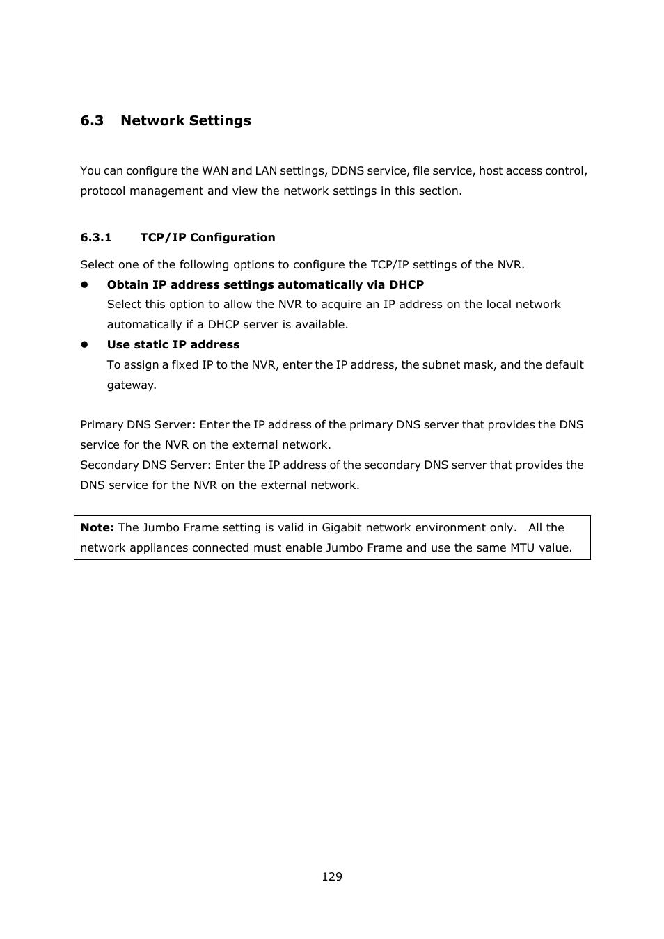 3 network settings, 1 tcp/ip configuration, Etwork | Ettings, Tcp/ip configuration | QNAP Security VioStor NVR (Version: 3.3.2) User Manual | Page 129 / 235