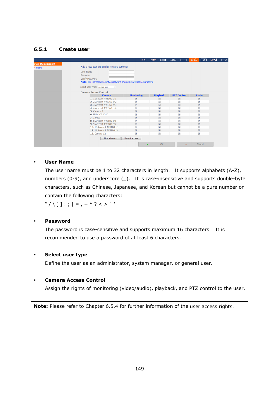 1 create user, Create user | QNAP Security VioStor NVR (Version: 3.3.2) User Manual | Page 149 / 235