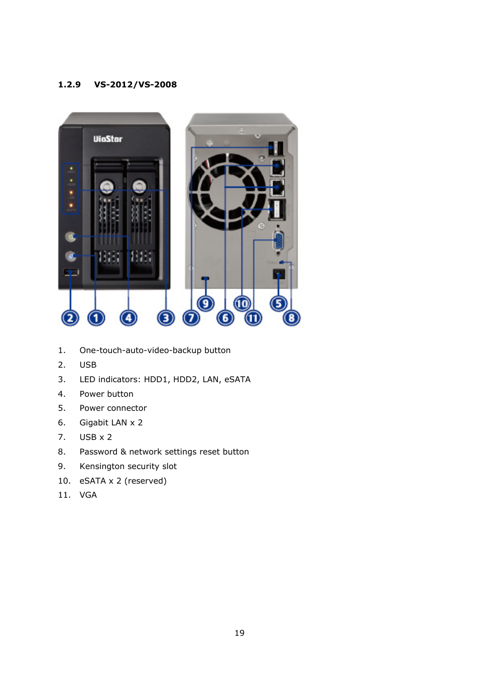 9 vs-2012/vs-2008, Vs-2012/vs-2008 | QNAP Security VioStor NVR (Version: 3.3.2) User Manual | Page 19 / 235