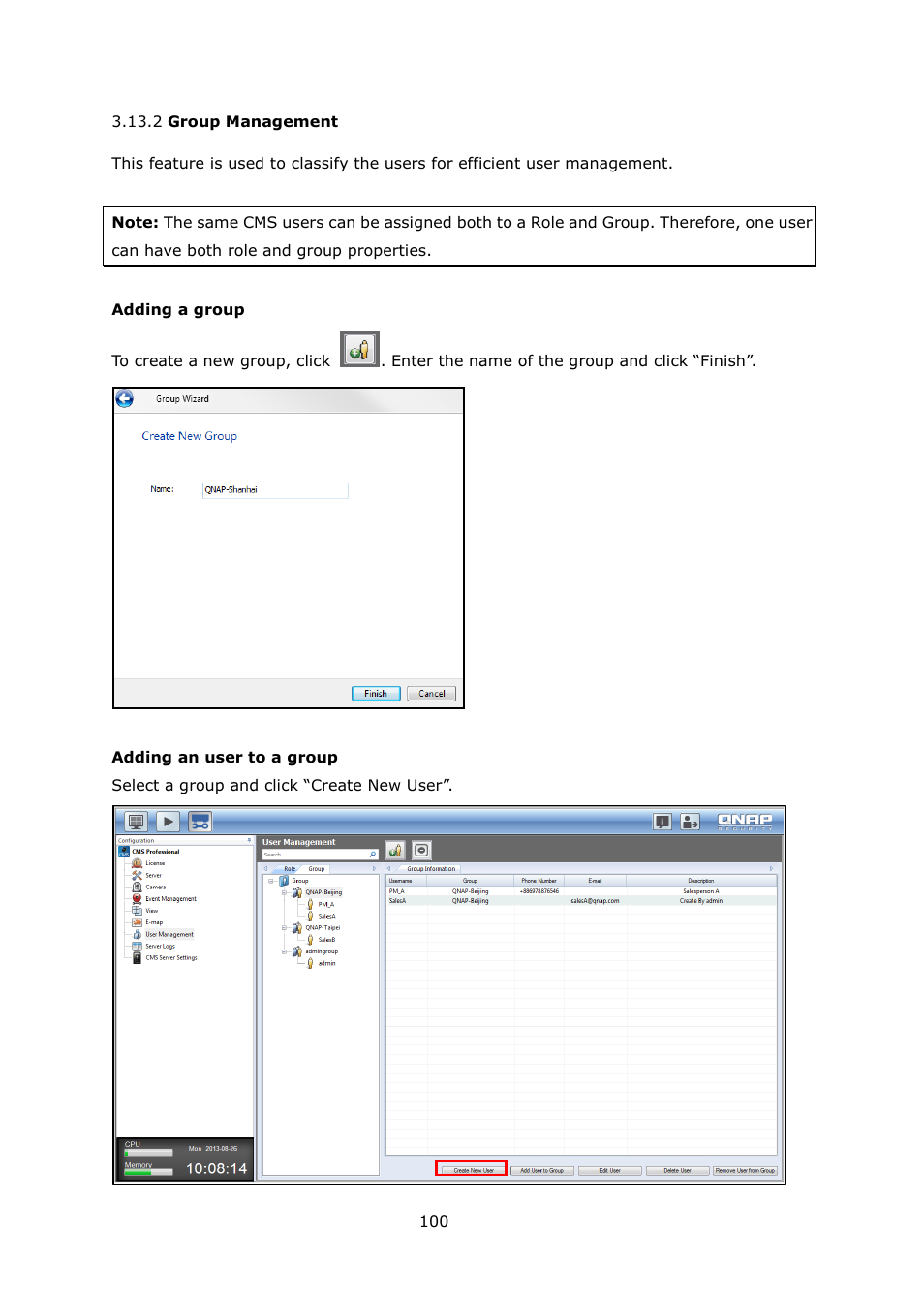 Roup, Anagement | QNAP Security VioStor CMS (Version: 1.0.1) User Manual | Page 100 / 204