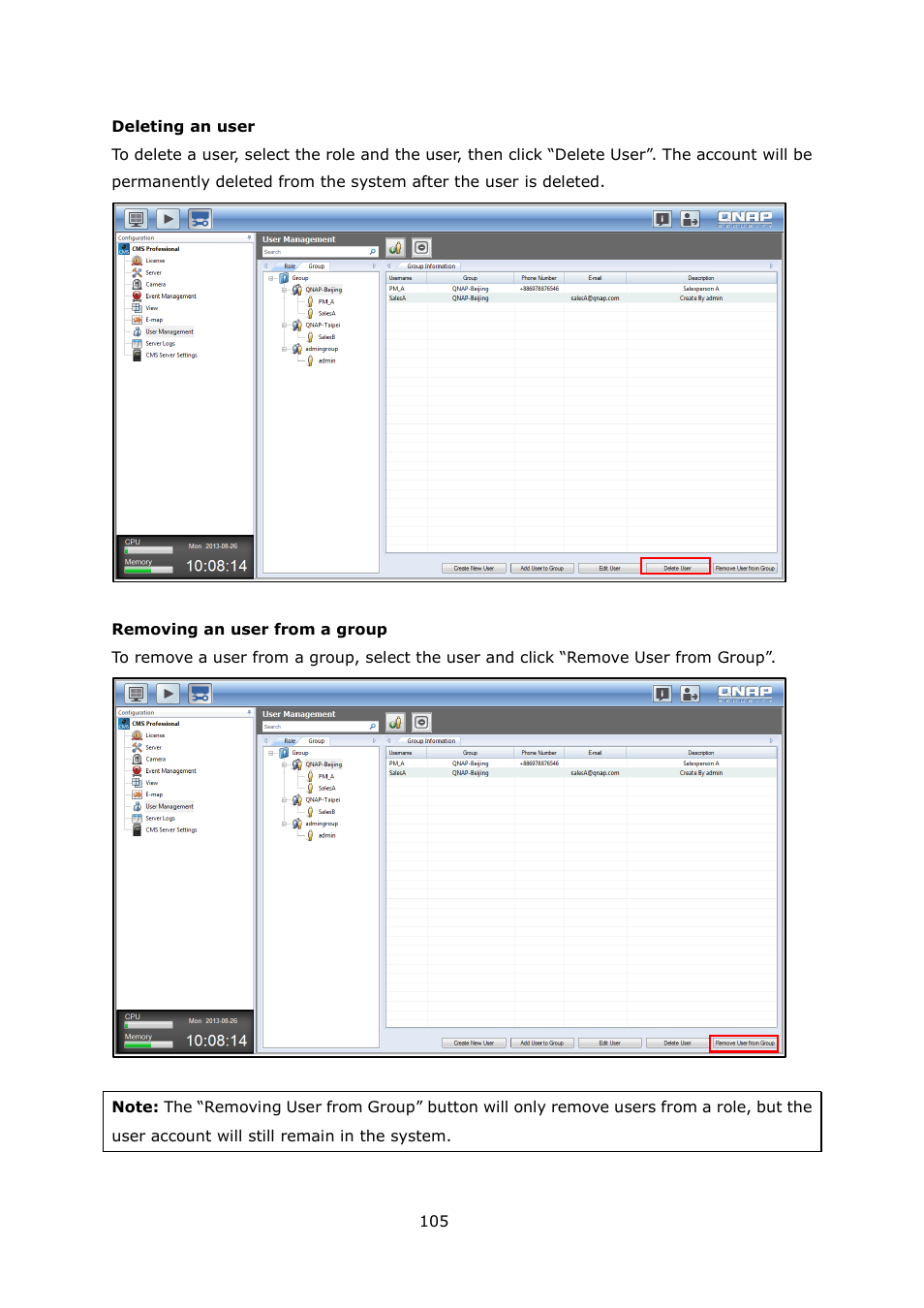 QNAP Security VioStor CMS (Version: 1.0.1) User Manual | Page 105 / 204