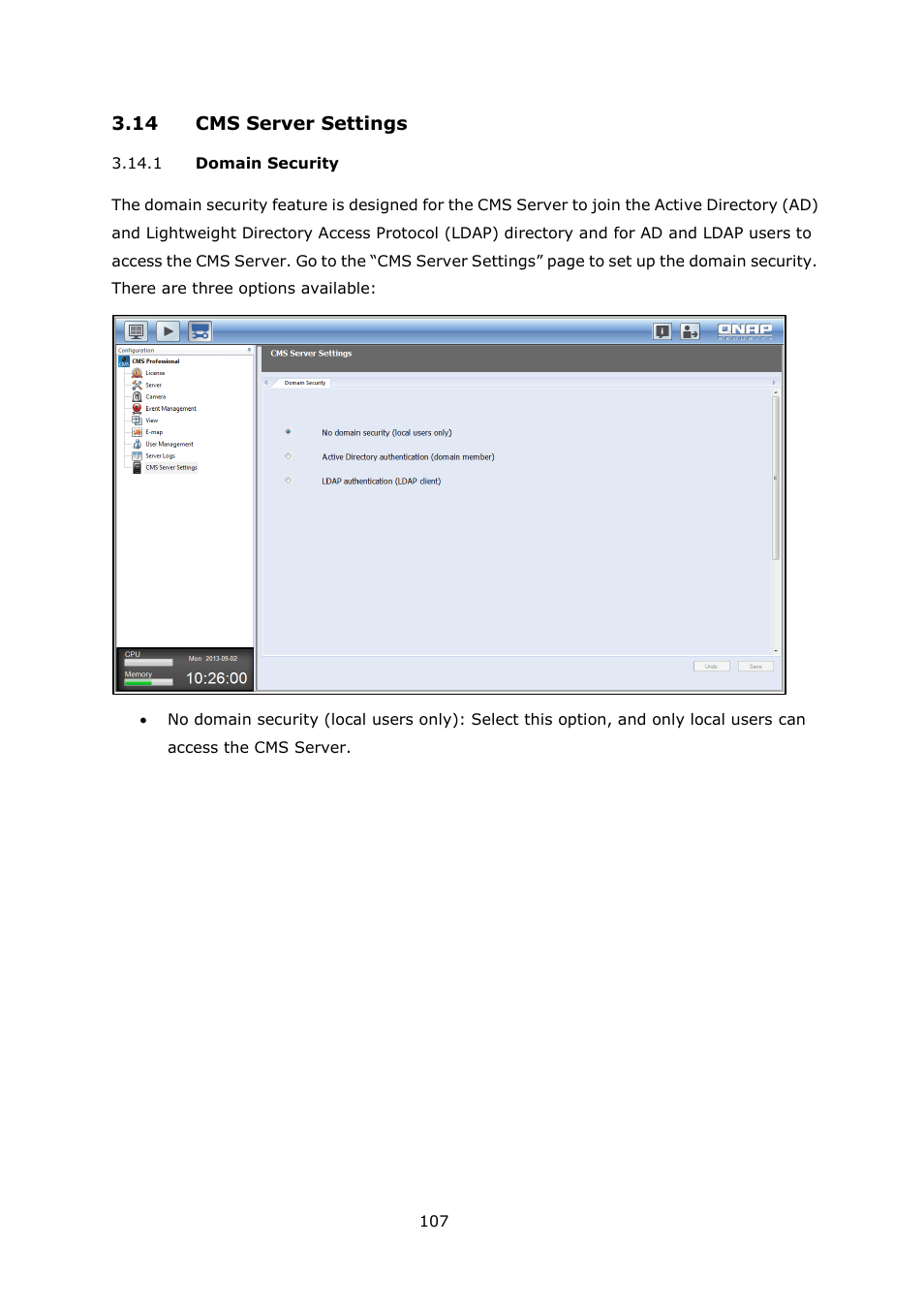 Erver, Ettings, Omain | Ecurity | QNAP Security VioStor CMS (Version: 1.0.1) User Manual | Page 107 / 204