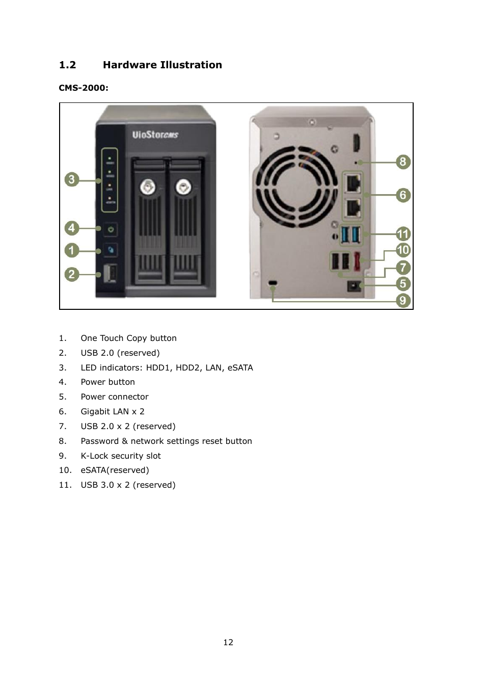 Ardware, Llustration, 2 hardware illustration | QNAP Security VioStor CMS (Version: 1.0.1) User Manual | Page 12 / 204