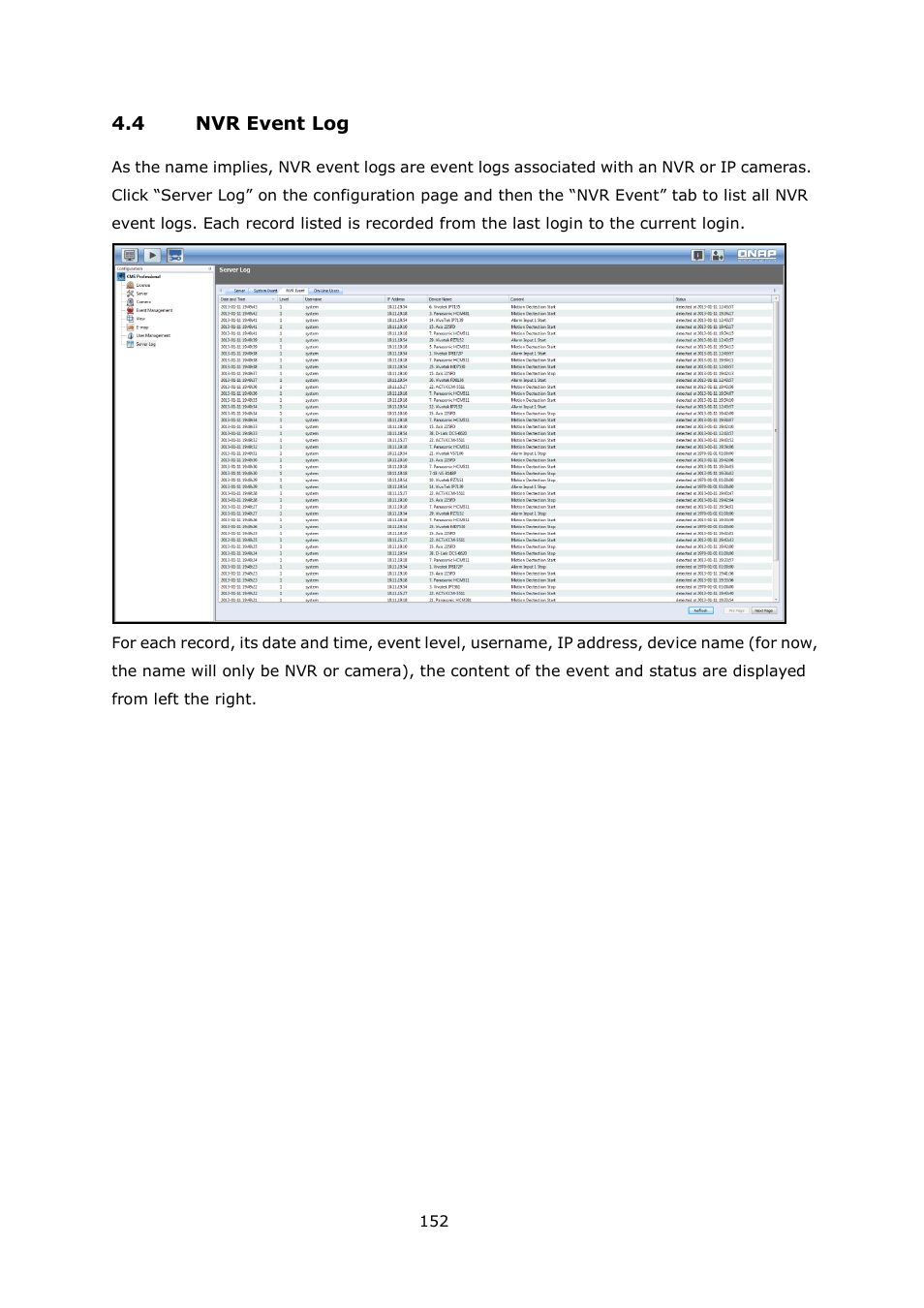Vent | QNAP Security VioStor CMS (Version: 1.0.1) User Manual | Page 152 / 204