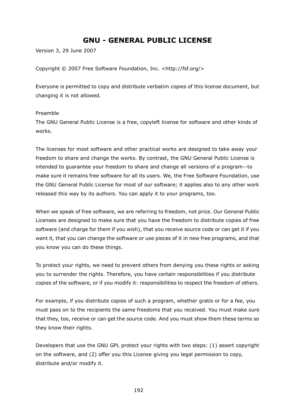 Gnu - general public license | QNAP Security VioStor CMS (Version: 1.0.1) User Manual | Page 192 / 204