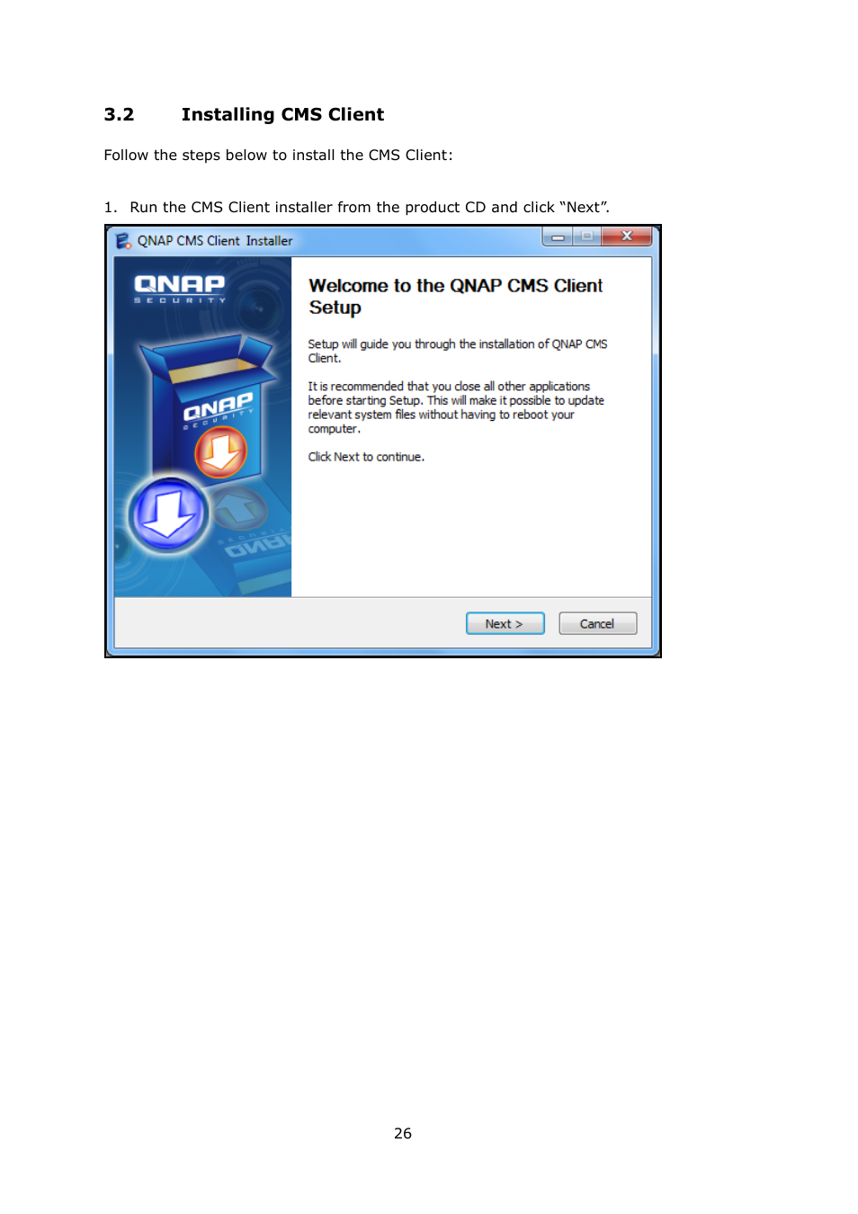 Nstalling, Lient | QNAP Security VioStor CMS (Version: 1.0.1) User Manual | Page 26 / 204