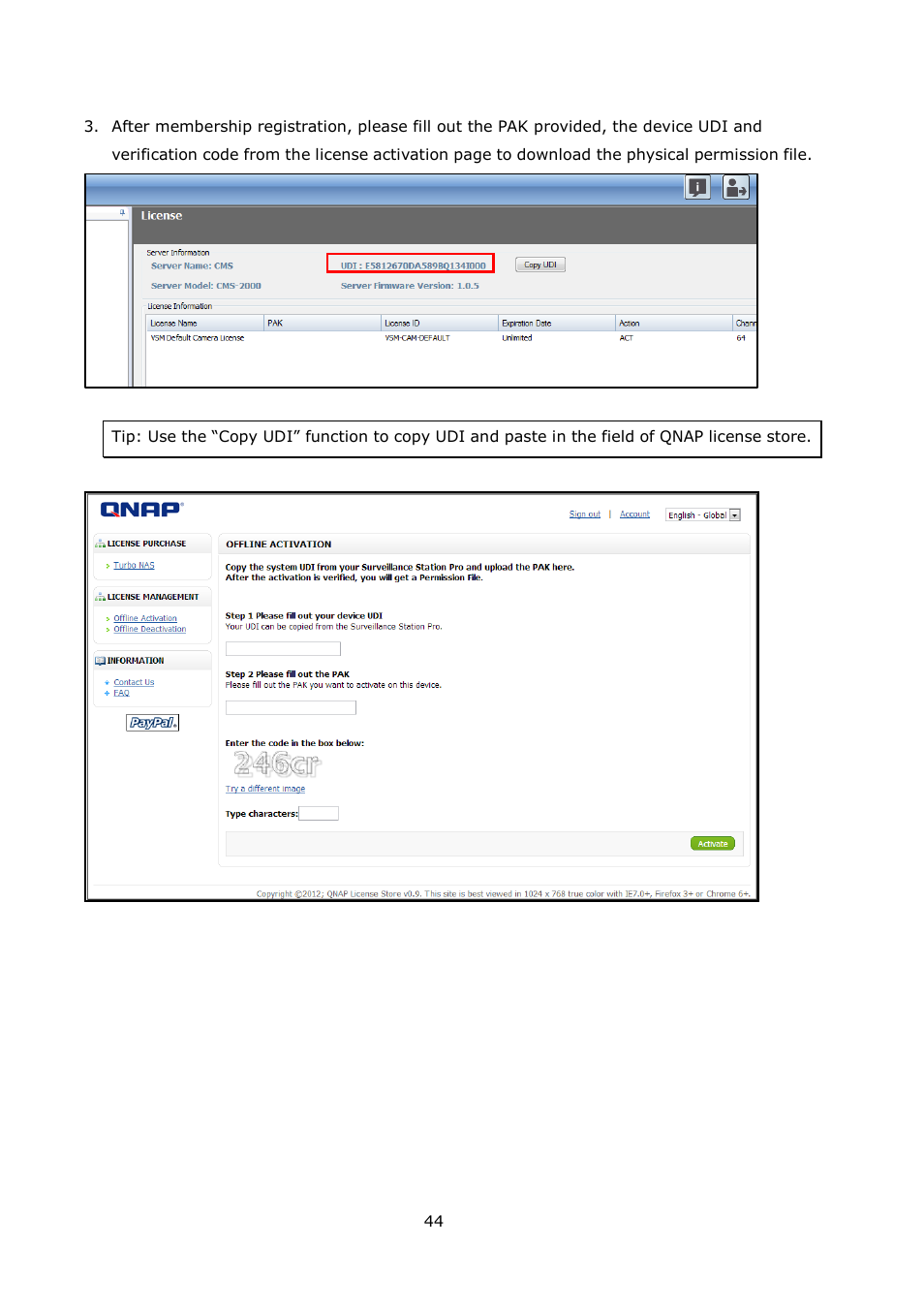 QNAP Security VioStor CMS (Version: 1.0.1) User Manual | Page 44 / 204