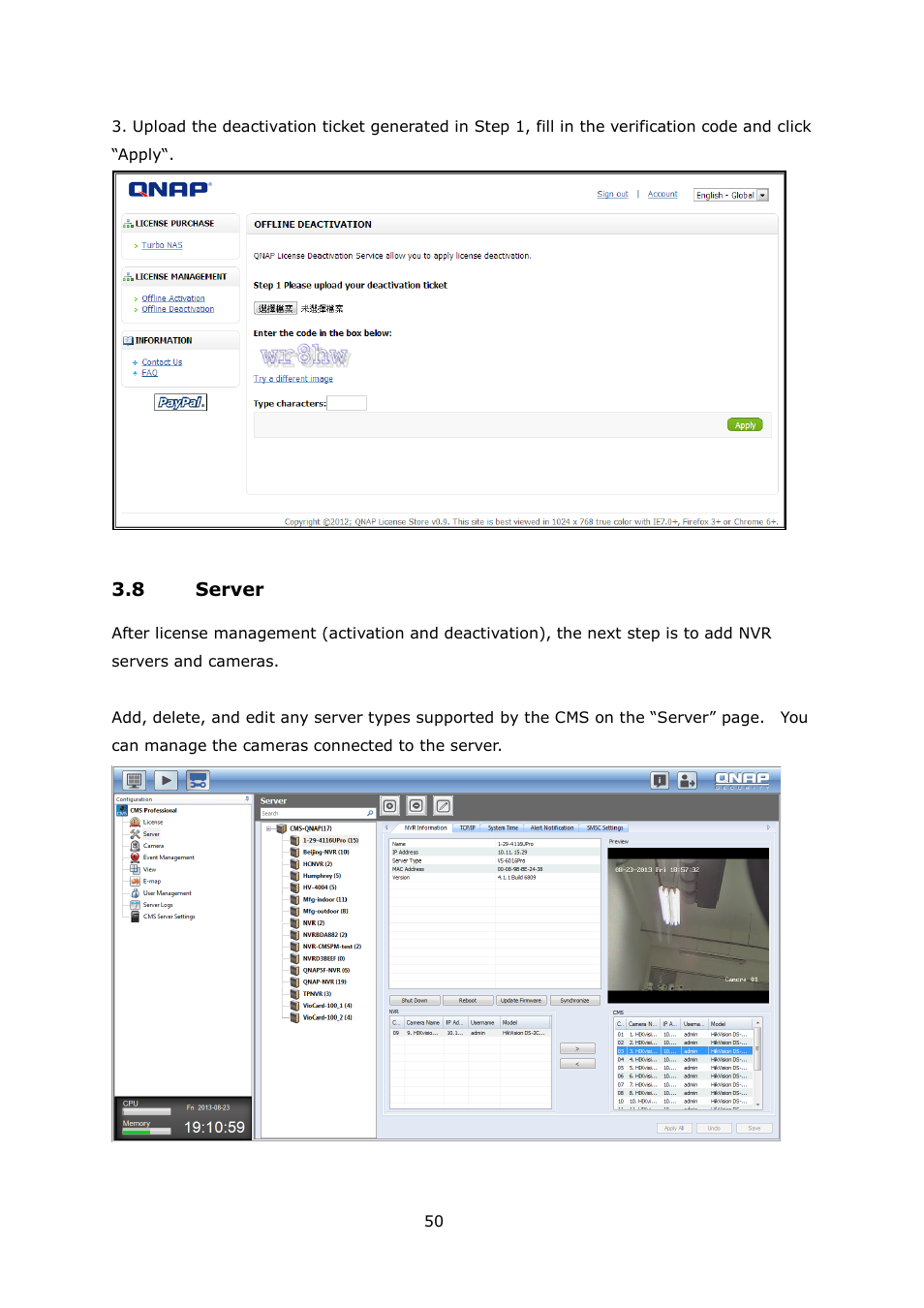 Erver | QNAP Security VioStor CMS (Version: 1.0.1) User Manual | Page 50 / 204