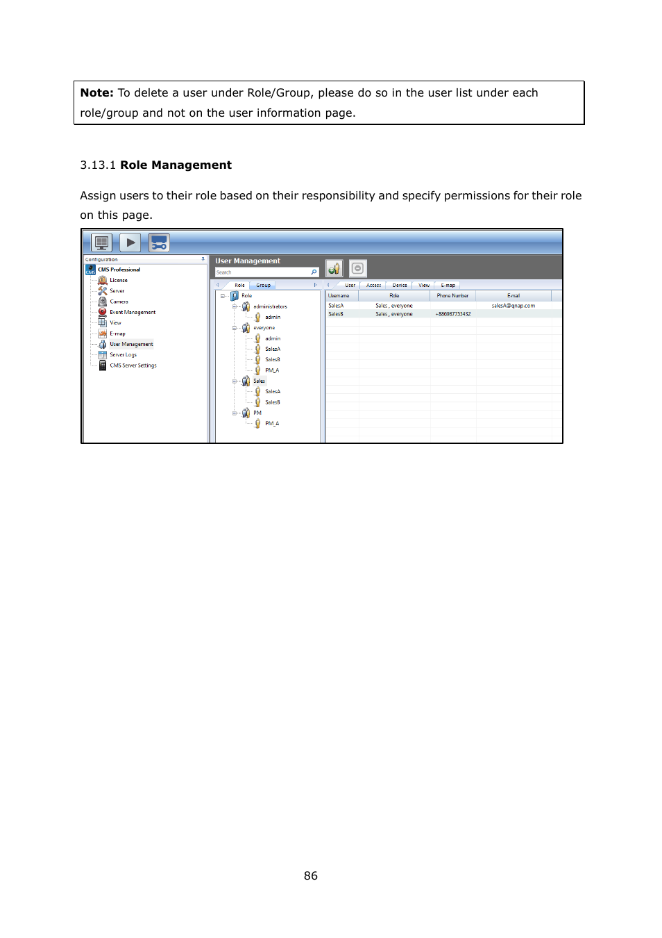 Anagement | QNAP Security VioStor CMS (Version: 1.0.1) User Manual | Page 86 / 204
