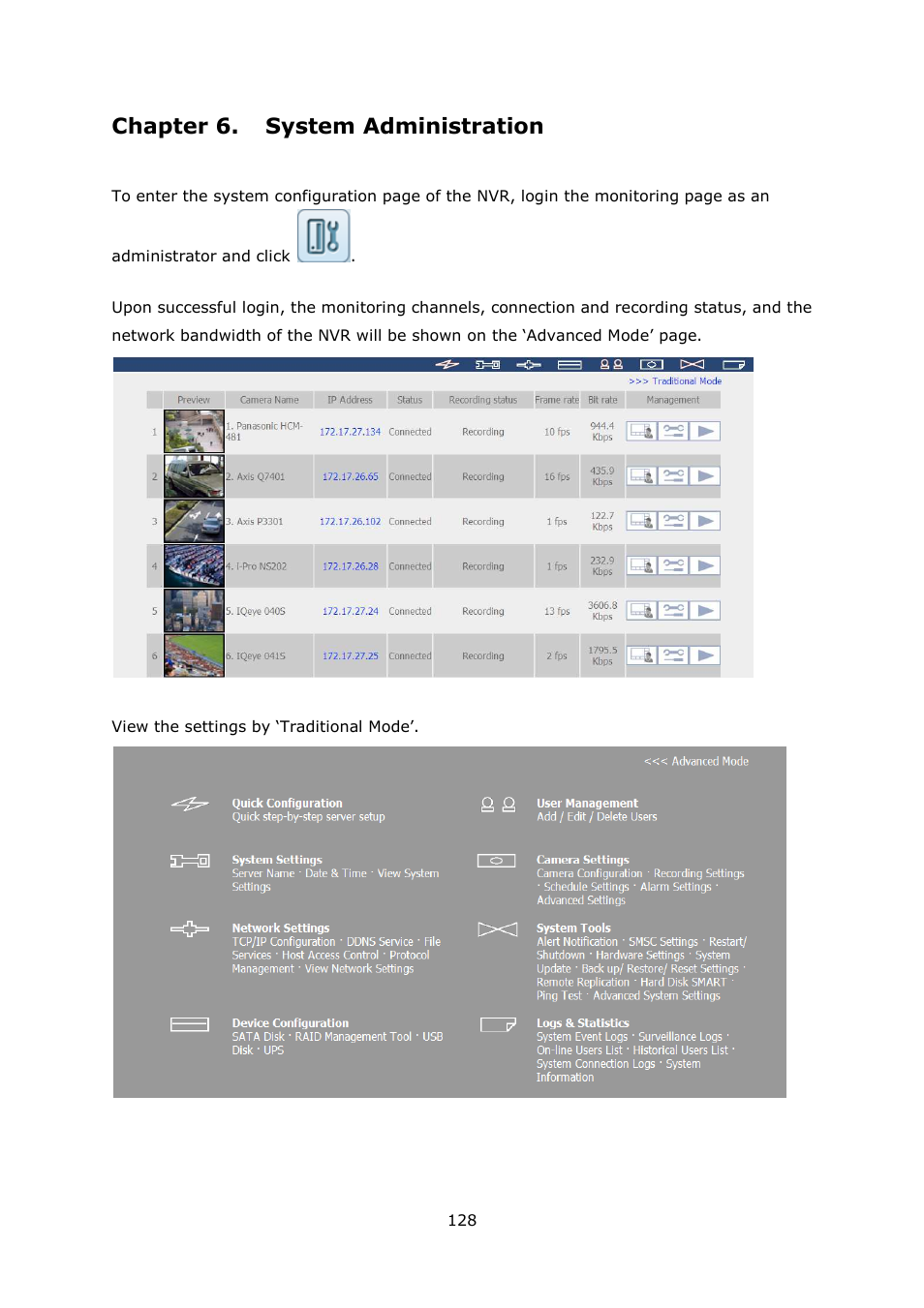Chapter 6. system administration | QNAP Security VioStor NVR (Version: 4.1.2) User Manual | Page 128 / 261