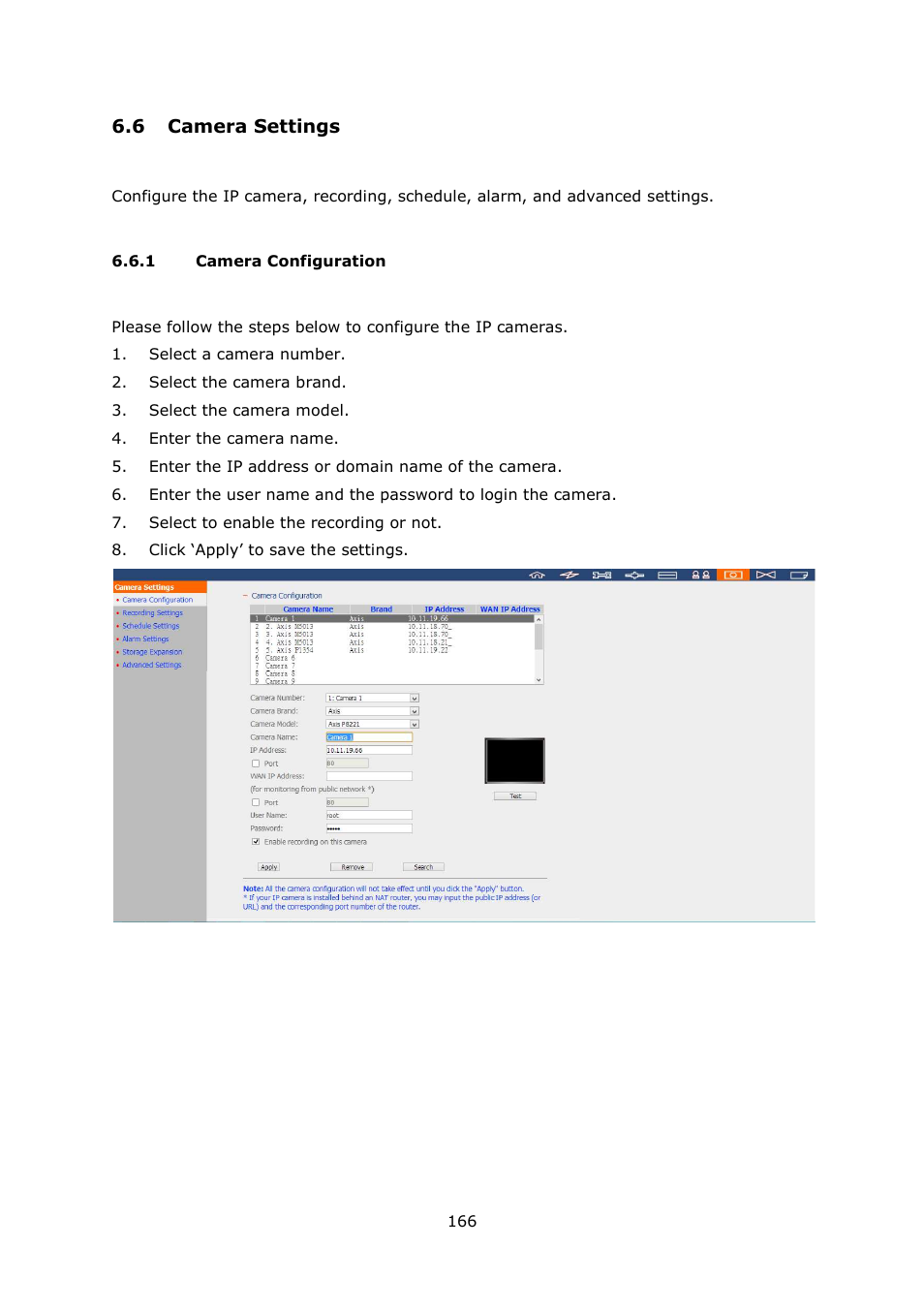 6 camera settings | QNAP Security VioStor NVR (Version: 4.1.2) User Manual | Page 166 / 261