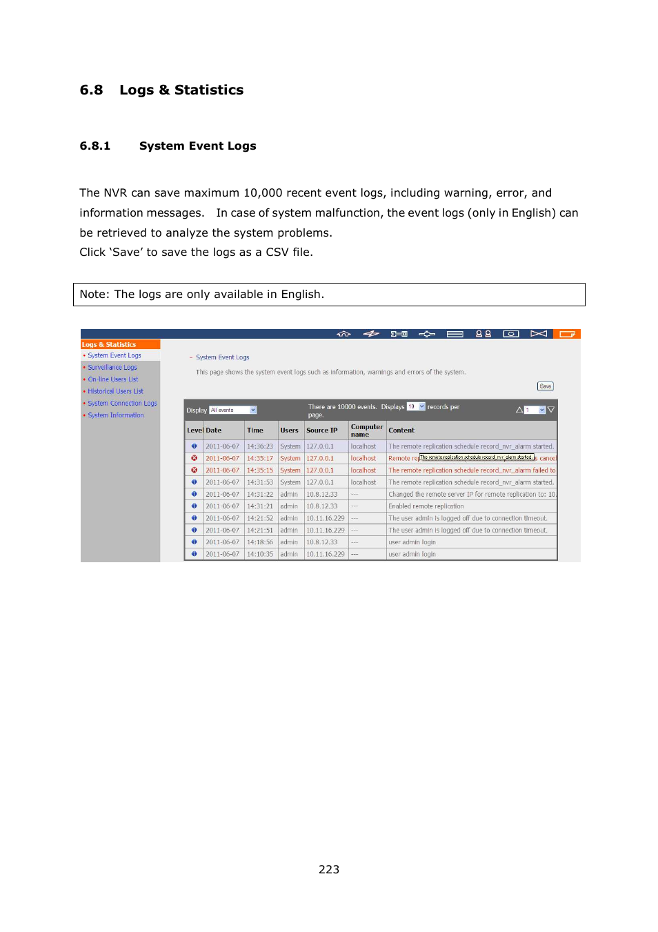 QNAP Security VioStor NVR (Version: 4.1.2) User Manual | Page 223 / 261