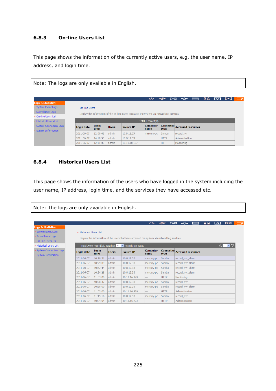 QNAP Security VioStor NVR (Version: 4.1.2) User Manual | Page 225 / 261