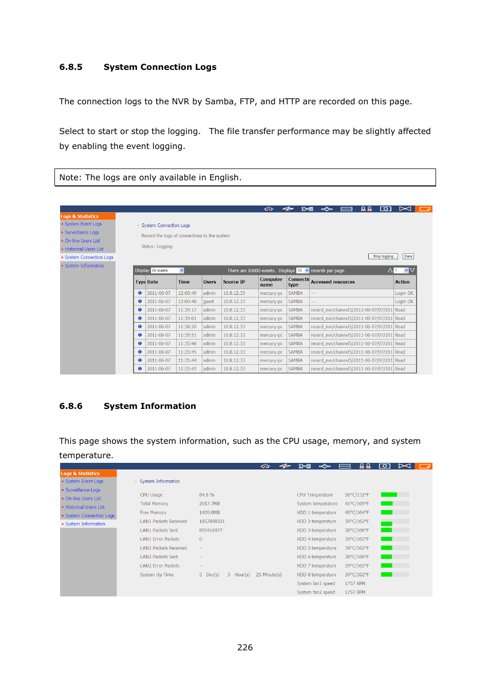 QNAP Security VioStor NVR (Version: 4.1.2) User Manual | Page 226 / 261