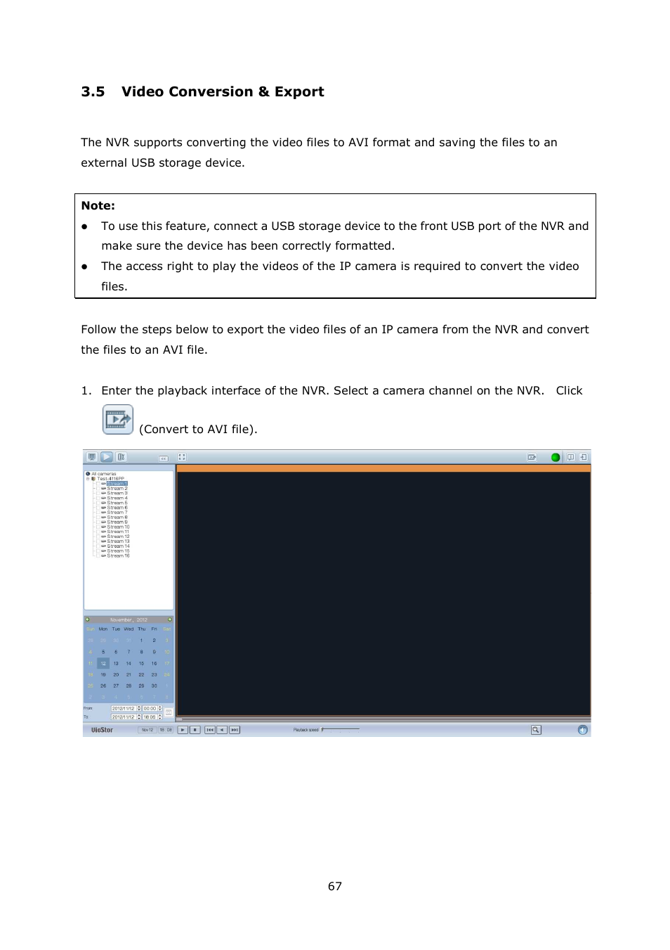 5 video conversion, Video conversion & export | QNAP Security VioStor NVR (Version: 4.1.2) User Manual | Page 67 / 261