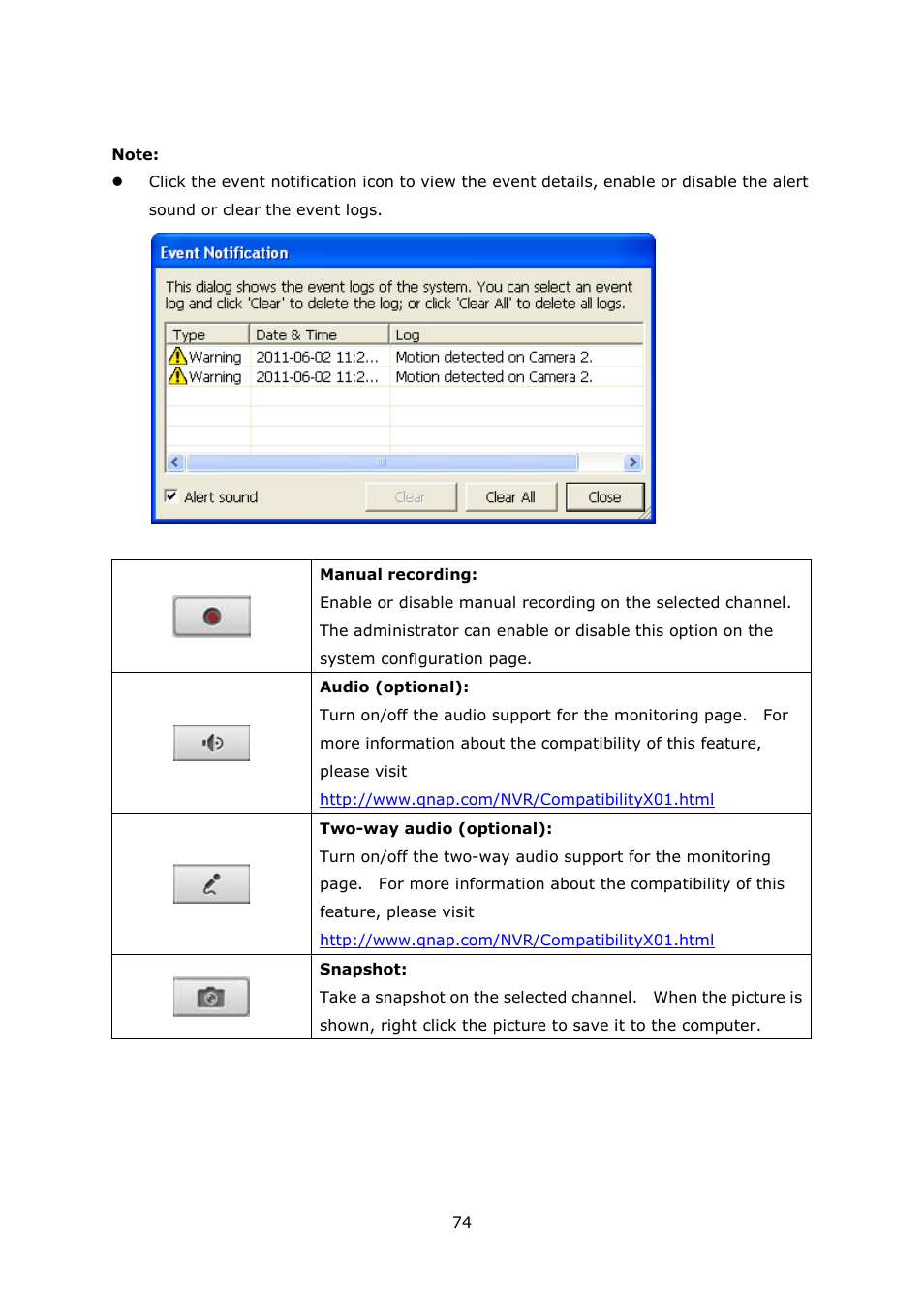 QNAP Security VioStor NVR (Version: 4.1.2) User Manual | Page 74 / 261