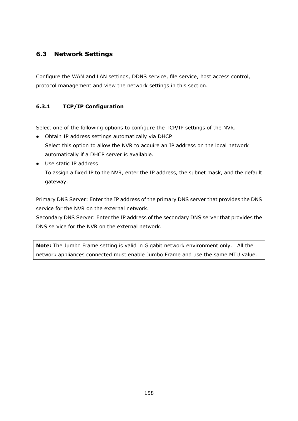3 network settings, 1 tcp/ip configuration, Etwork | Ettings, Tcp/ip configuration | QNAP Security VioStor NVR (Version: 3.5.1) User Manual | Page 158 / 264