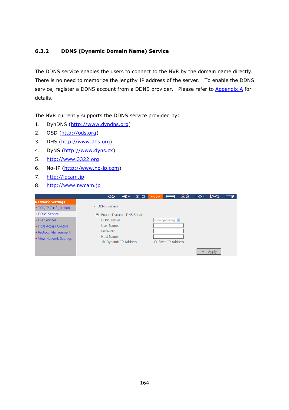 2 ddns (dynamic domain name) service, Ddns (dynamic domain name) service | QNAP Security VioStor NVR (Version: 3.5.1) User Manual | Page 164 / 264