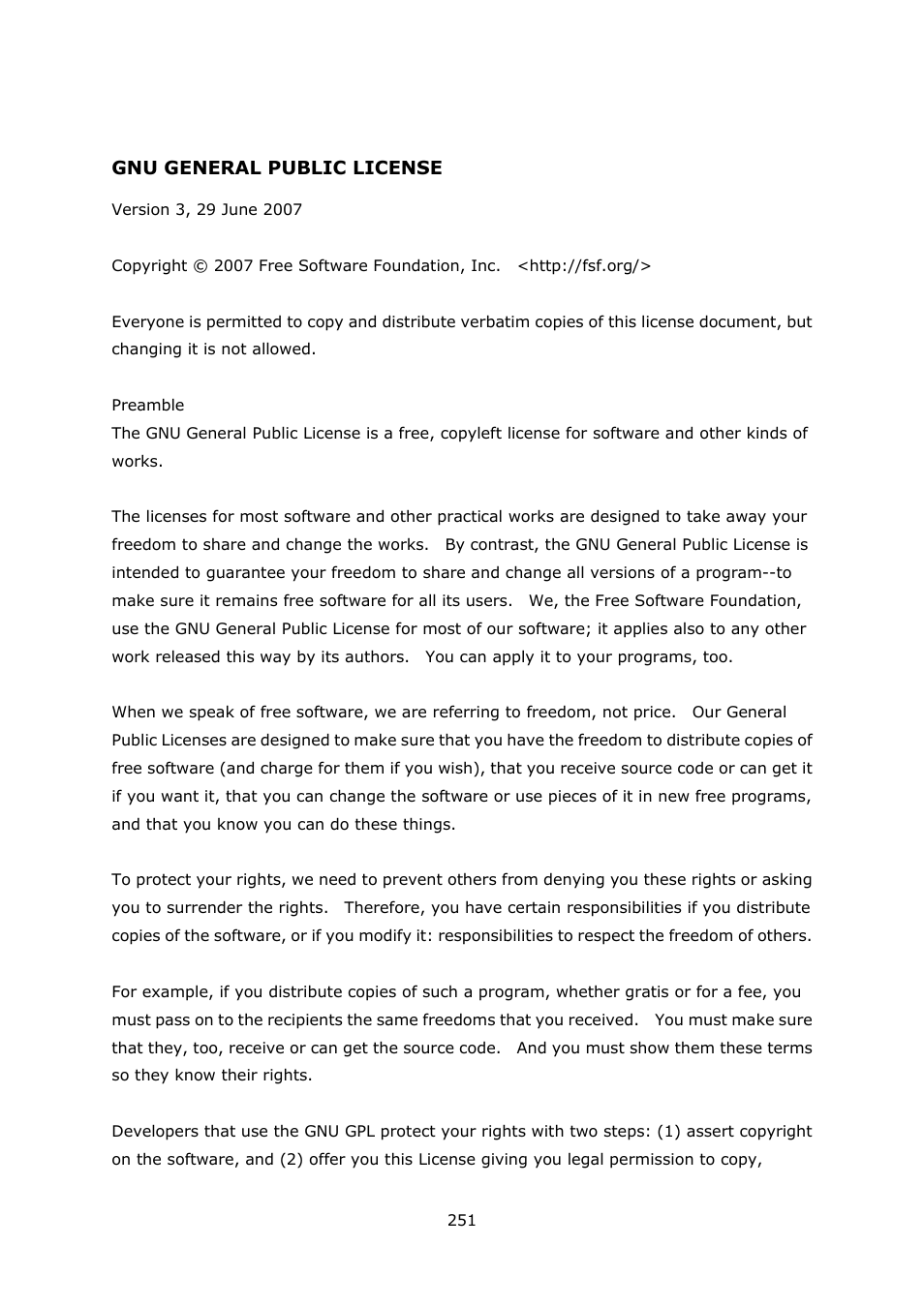 Gnu general public license | QNAP Security VioStor NVR (Version: 3.5.1) User Manual | Page 251 / 264