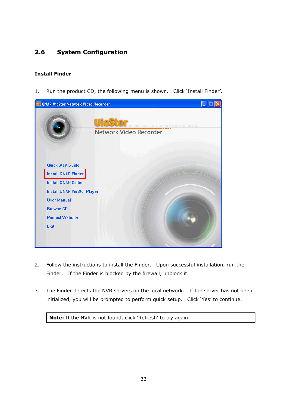 6 system configuration, Ystem, Onfiguration | QNAP Security VioStor NVR (Version: 3.5.1) User Manual | Page 33 / 264