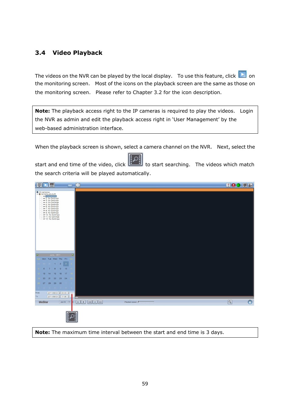 4 video playback, Ideo, Layback | QNAP Security VioStor NVR (Version: 3.5.1) User Manual | Page 59 / 264