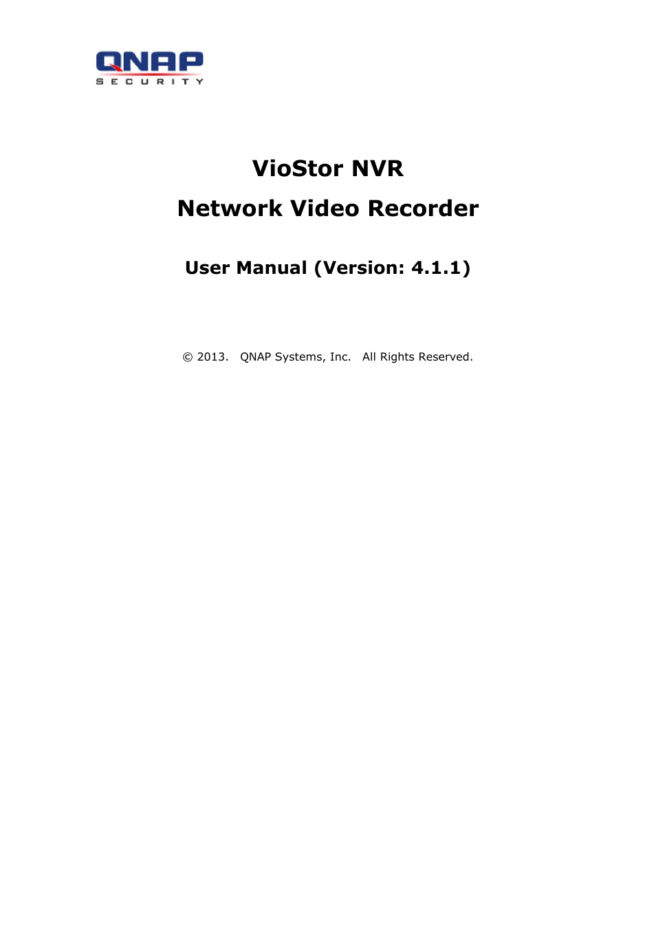 QNAP Security VioStor NVR (Version: 4.1.1) User Manual | 260 pages