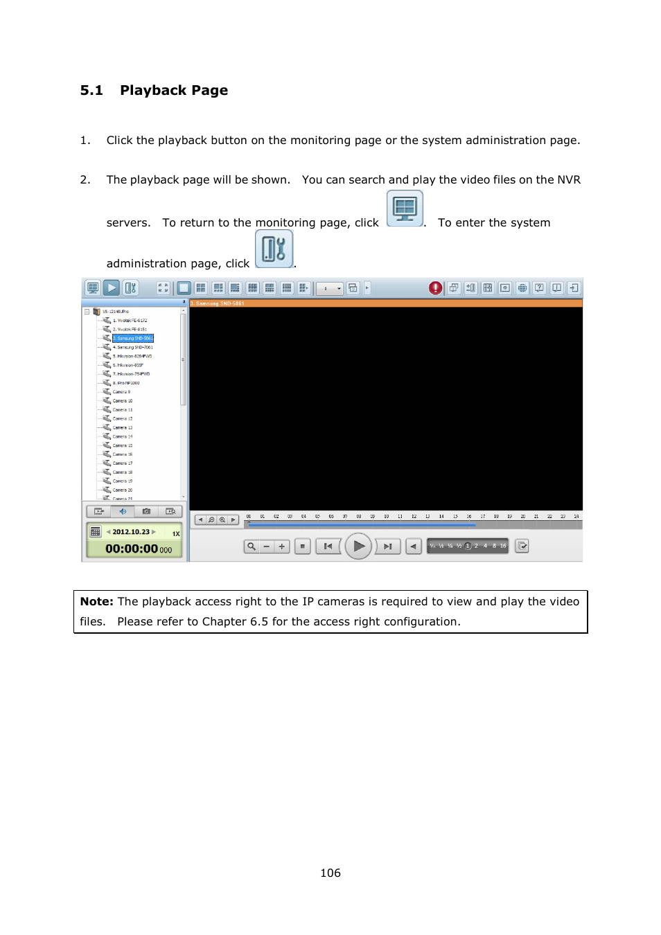 Layback, 1 playback page | QNAP Security VioStor NVR (Version: 4.1.1) User Manual | Page 106 / 260