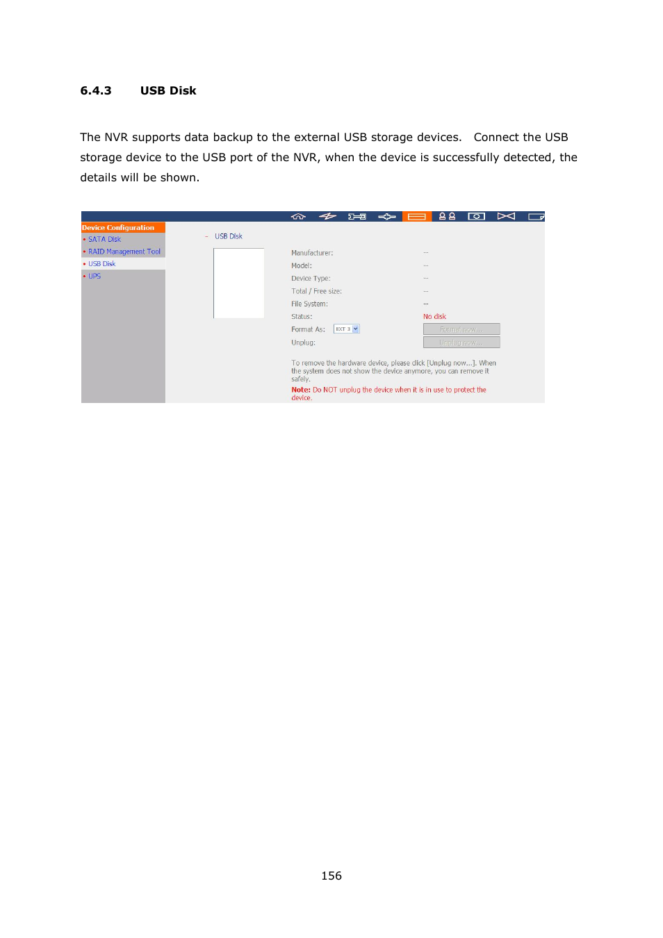 3 usb disk, Usb disk | QNAP Security VioStor NVR (Version: 4.1.1) User Manual | Page 156 / 260