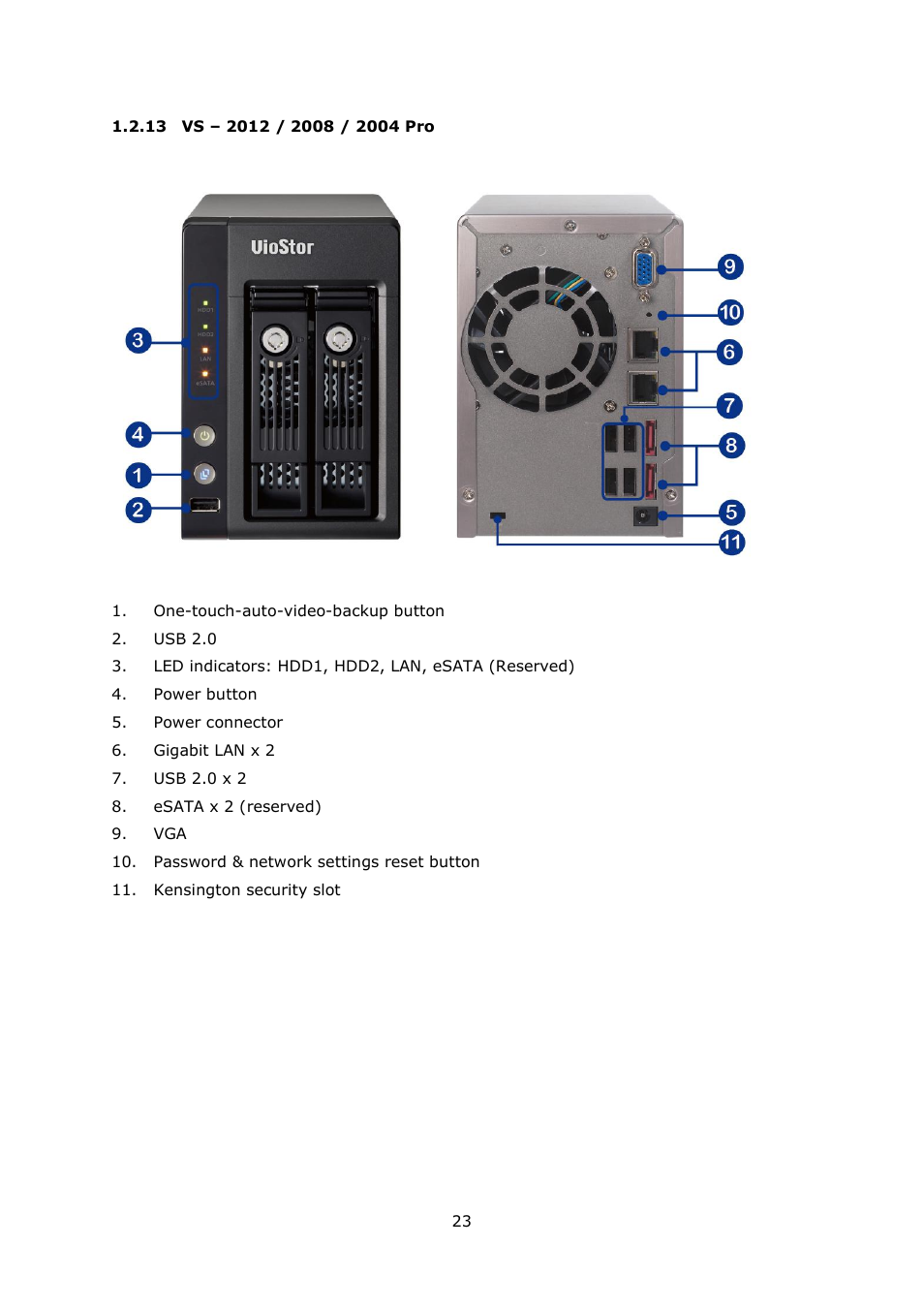 13 vs – 2012 / 2008 / 2004 pro, Vs – 2012, 2008 / 2004 pro | QNAP Security VioStor NVR (Version: 4.1.1) User Manual | Page 23 / 260