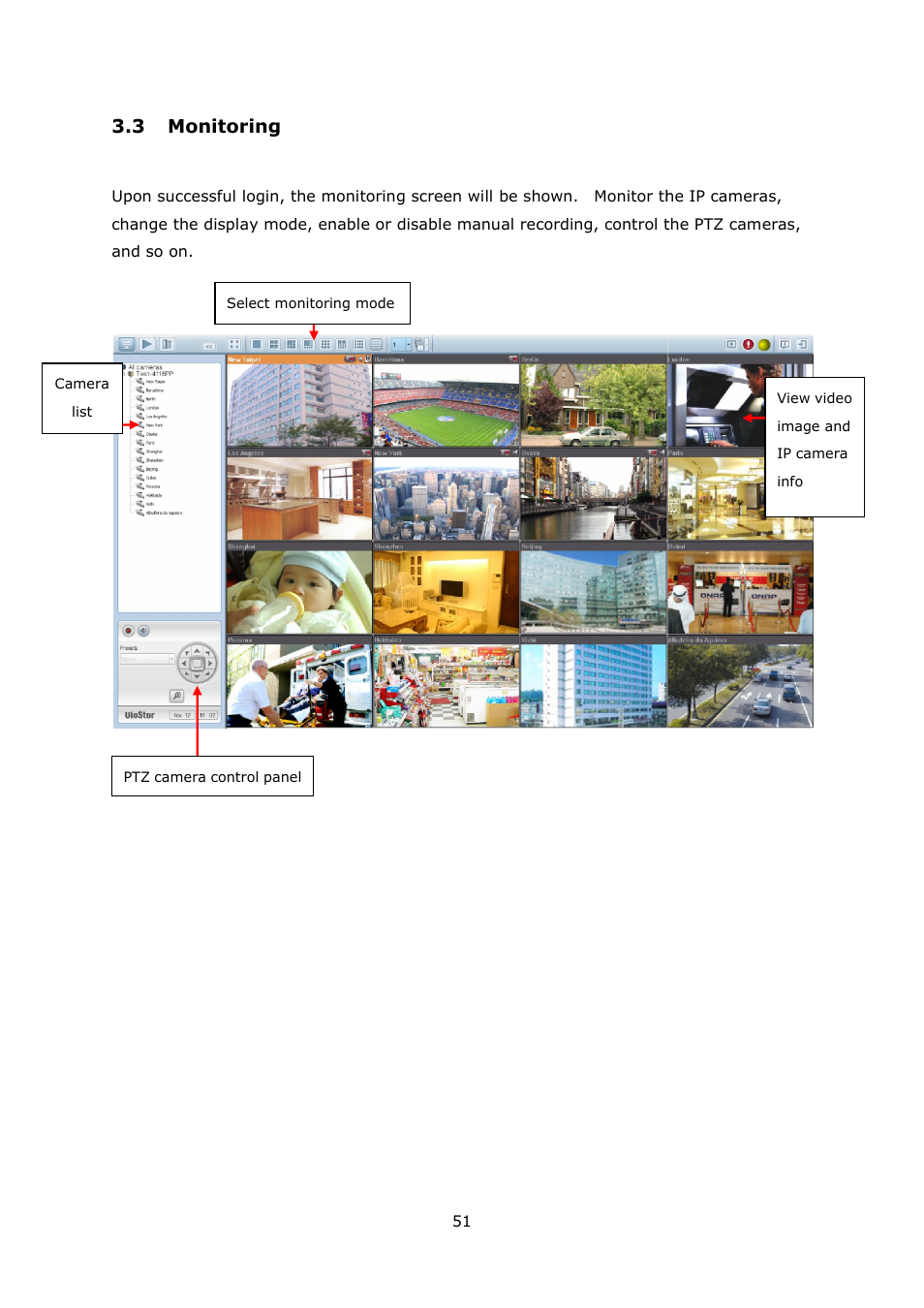 3 monitoring, Onitoring | QNAP Security VioStor NVR (Version: 4.1.1) User Manual | Page 51 / 260