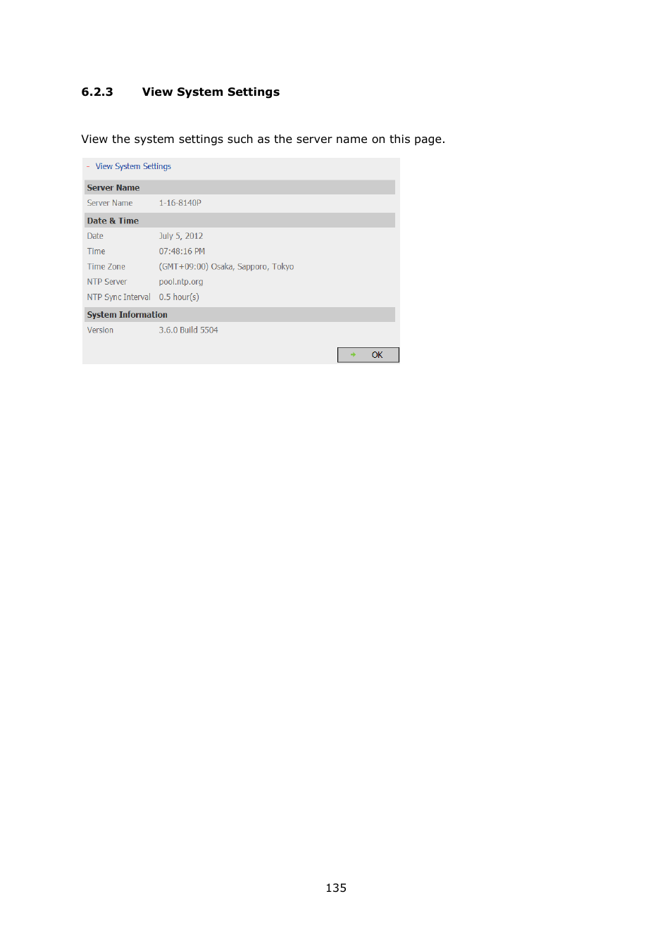 View system settings | QNAP Security VioStor NVR (Version: 4.0.0) User Manual | Page 135 / 242