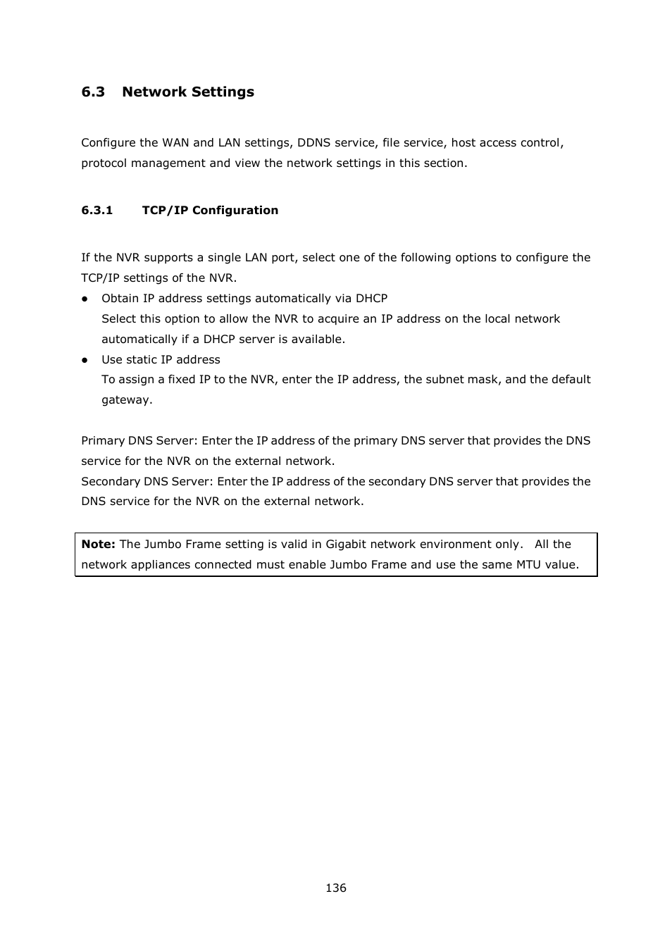 Etwork, Ettings, Tcp/ip configuration | 3 network settings | QNAP Security VioStor NVR (Version: 4.0.0) User Manual | Page 136 / 242