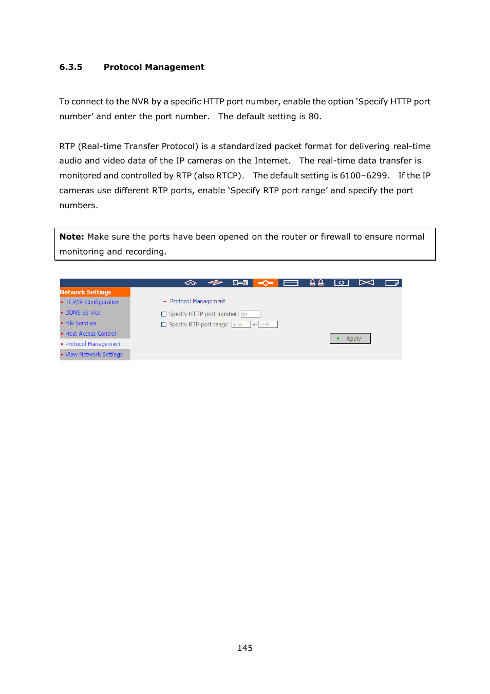 Protocol management | QNAP Security VioStor NVR (Version: 4.0.0) User Manual | Page 145 / 242
