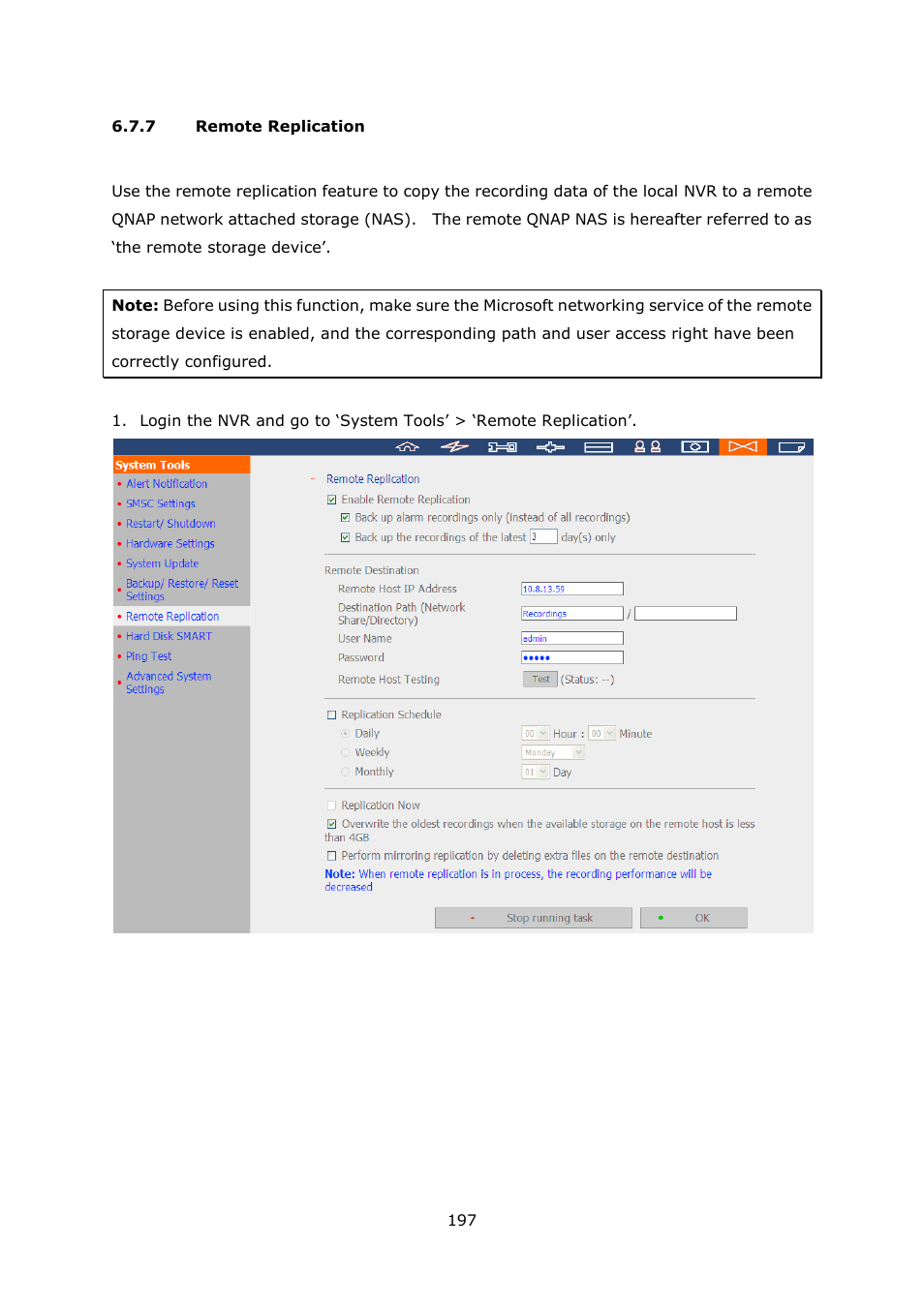 Remote replication | QNAP Security VioStor NVR (Version: 4.0.0) User Manual | Page 197 / 242