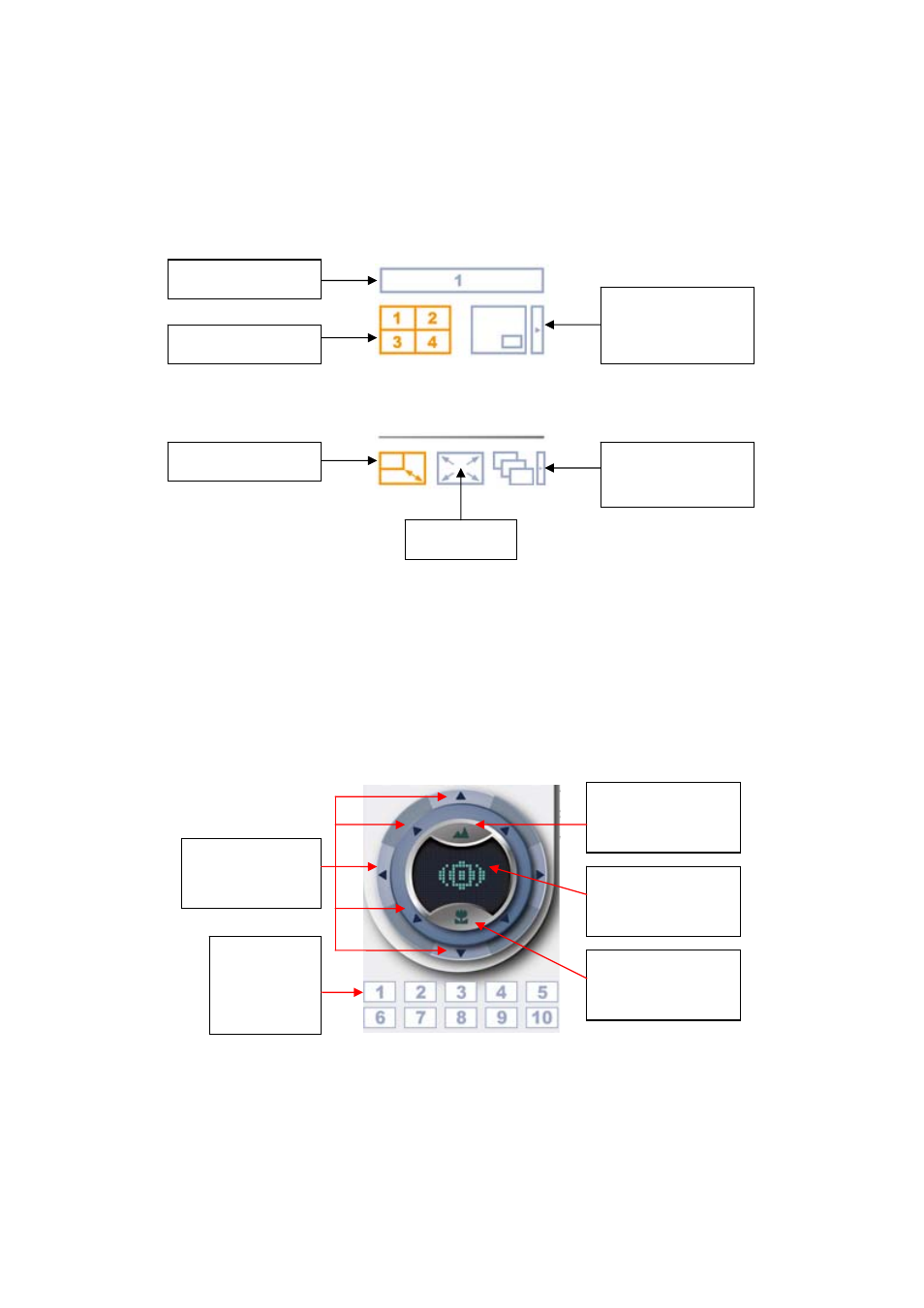 2 display mode, 3 ptz camera control panel, Display mode | Ptz camera control panel | QNAP Security NVR-101 (Version: 2.8.0) User Manual | Page 35 / 101