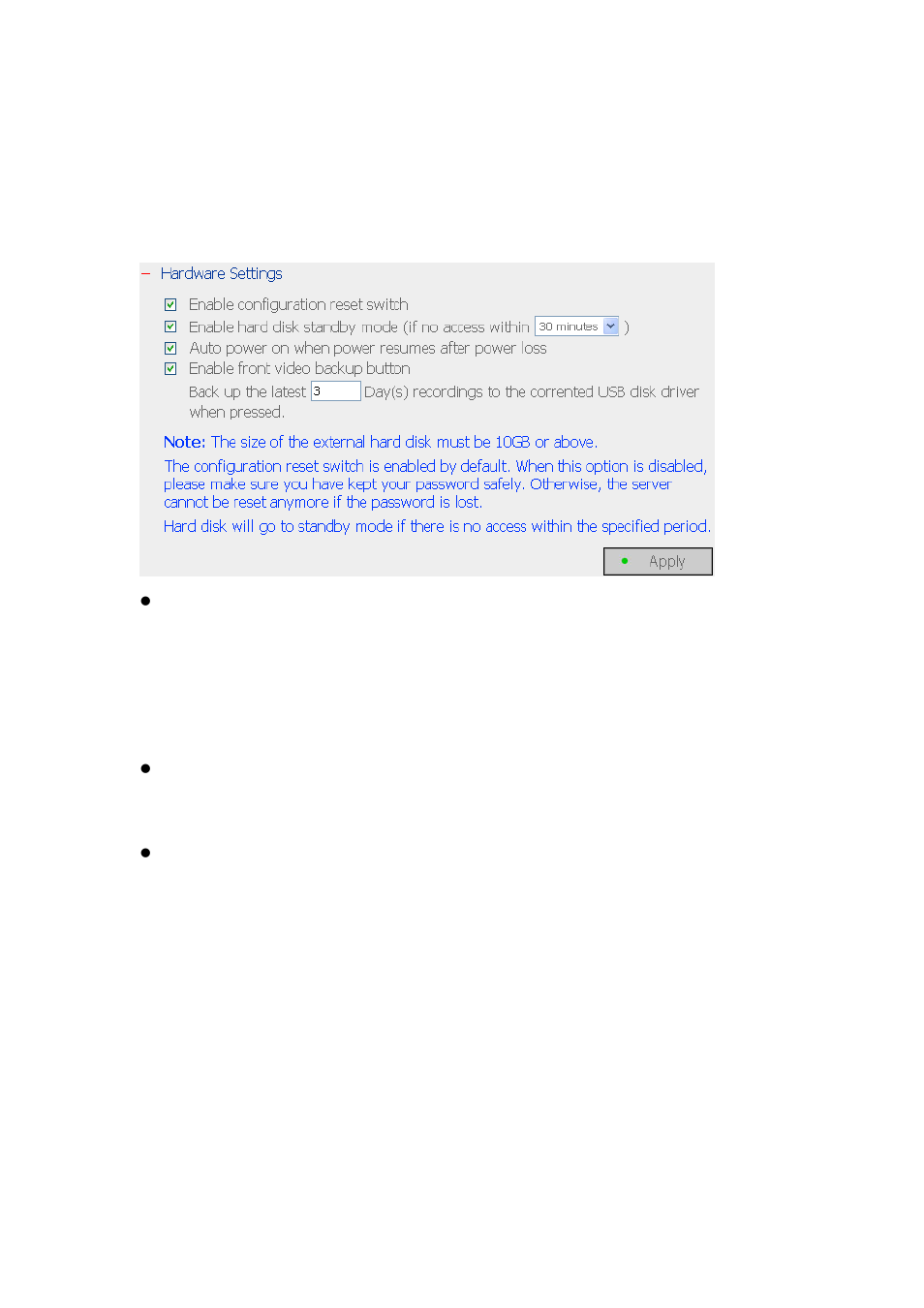 3 hardware settings, Hardware settings | QNAP Security NVR-101 (Version: 2.8.0) User Manual | Page 73 / 101