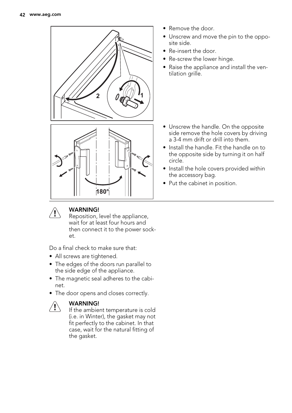 AEG ELECTROLUX A 92700 GNW 0 User Manual | Page 42 / 92