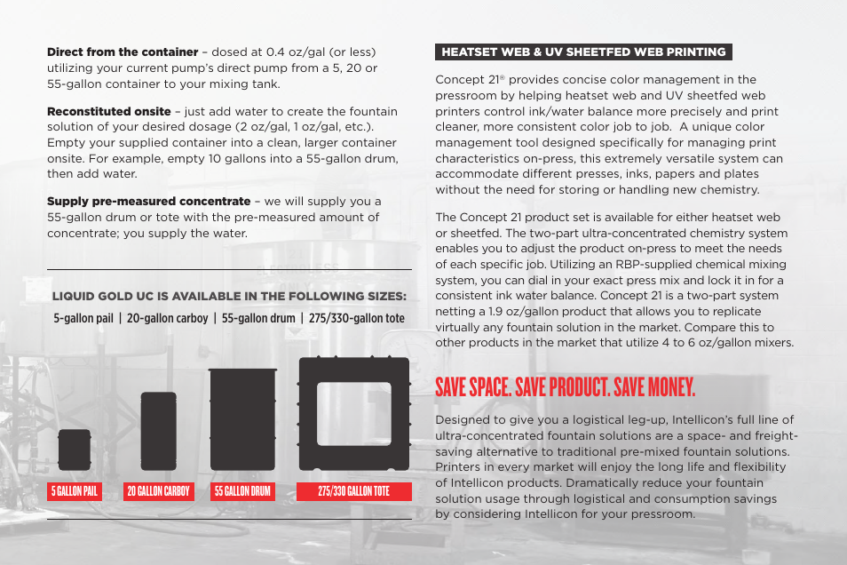 Save space. save product. save money | RBP Chemical Technology Intellicon Brochure User Manual | Page 3 / 4