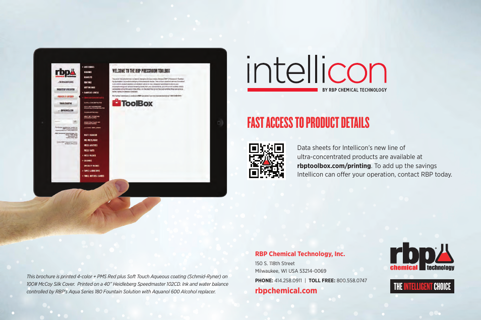 Fast access to product details, The intelligent choice | RBP Chemical Technology Intellicon Brochure User Manual | Page 4 / 4