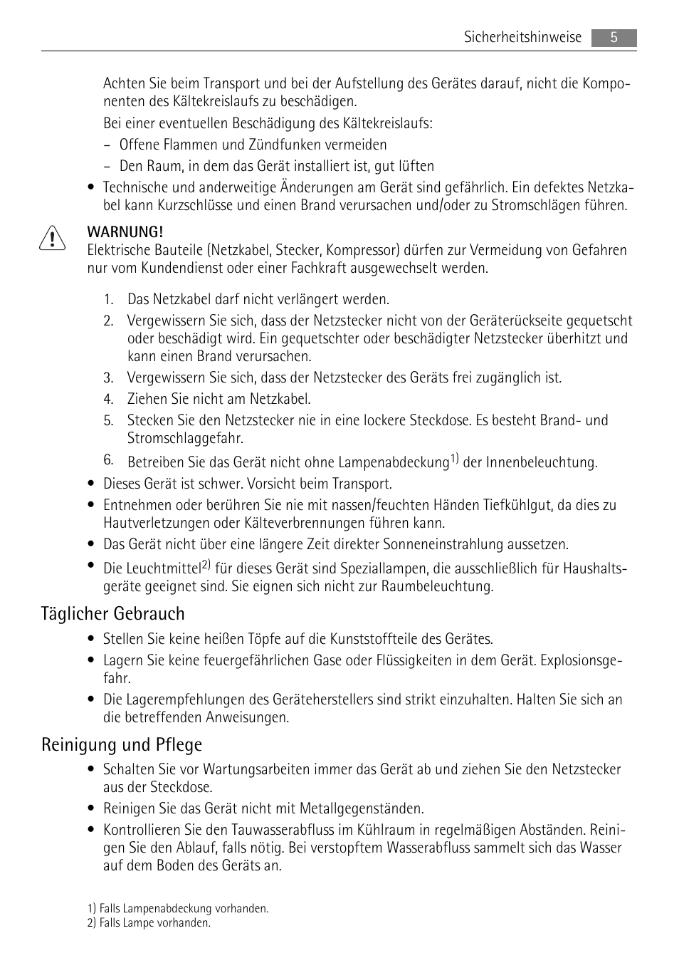 Täglicher gebrauch, Reinigung und pflege | AEG ELECTROLUX AIK 2681 R User Manual | Page 5 / 92