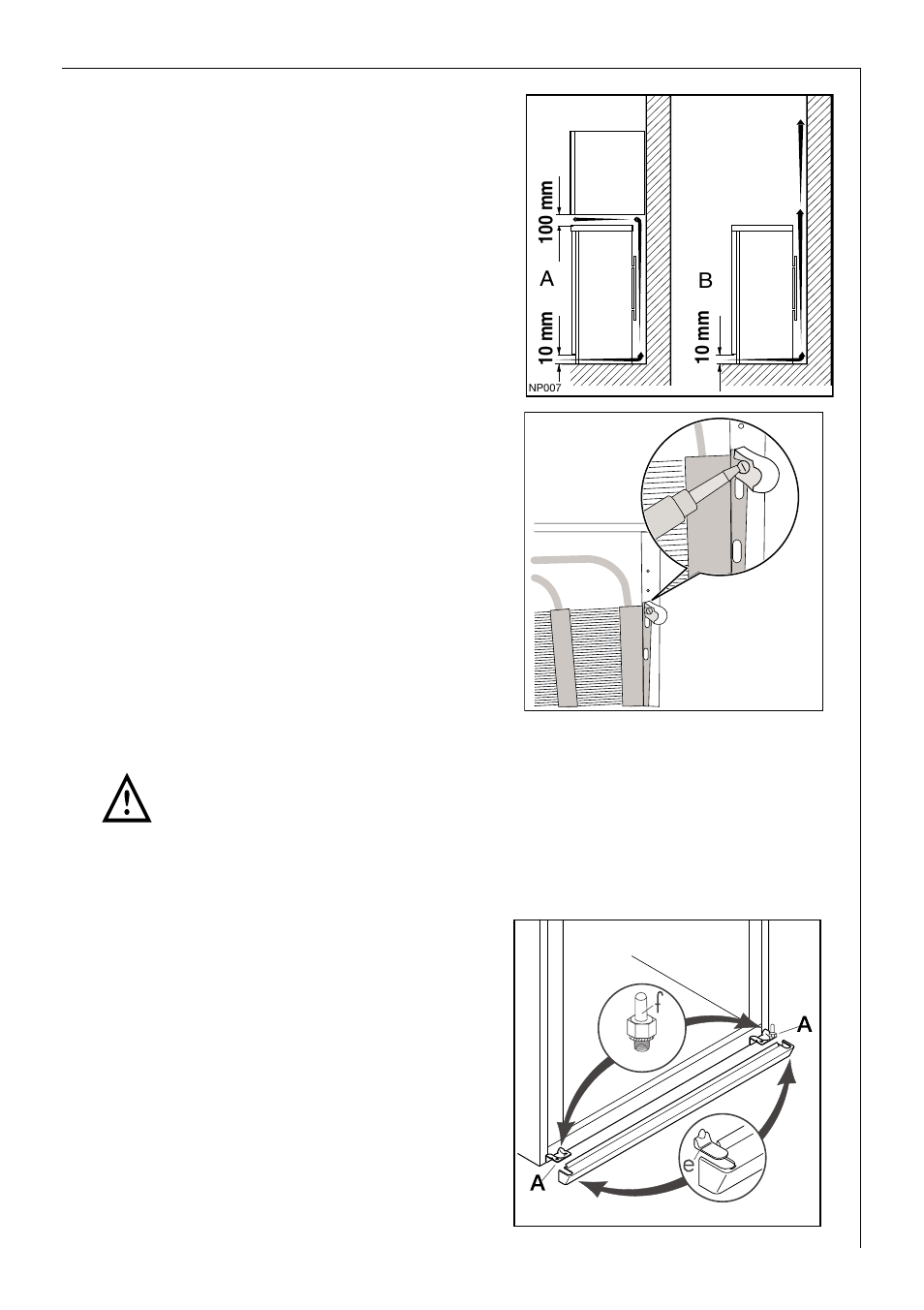 Your appliance needs air, Rehingeing the door, Rear spacers | AEG ELECTROLUX A 75240 GA User Manual | Page 67 / 80