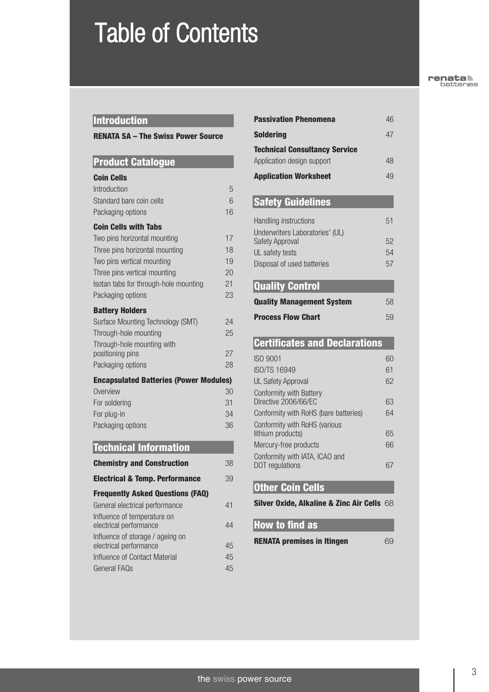 Renata SA 3V Lithium Coin Cells - DESIGNER'S GUIDE User Manual | Page 3 / 70