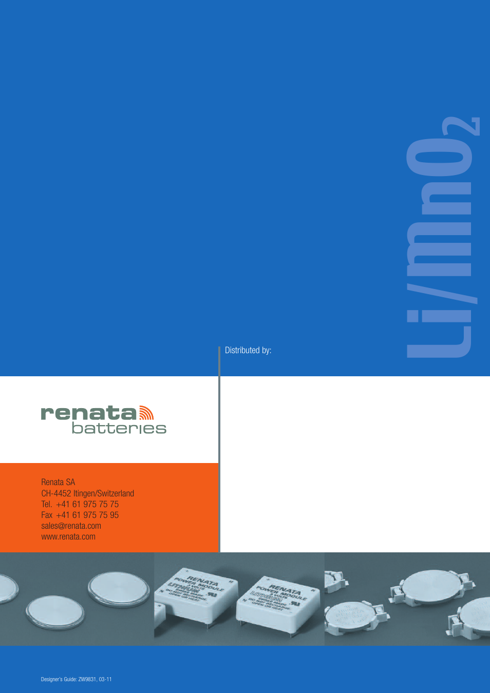Li /m no | Renata SA 3V Lithium Coin Cells - DESIGNER'S GUIDE User Manual | Page 70 / 70